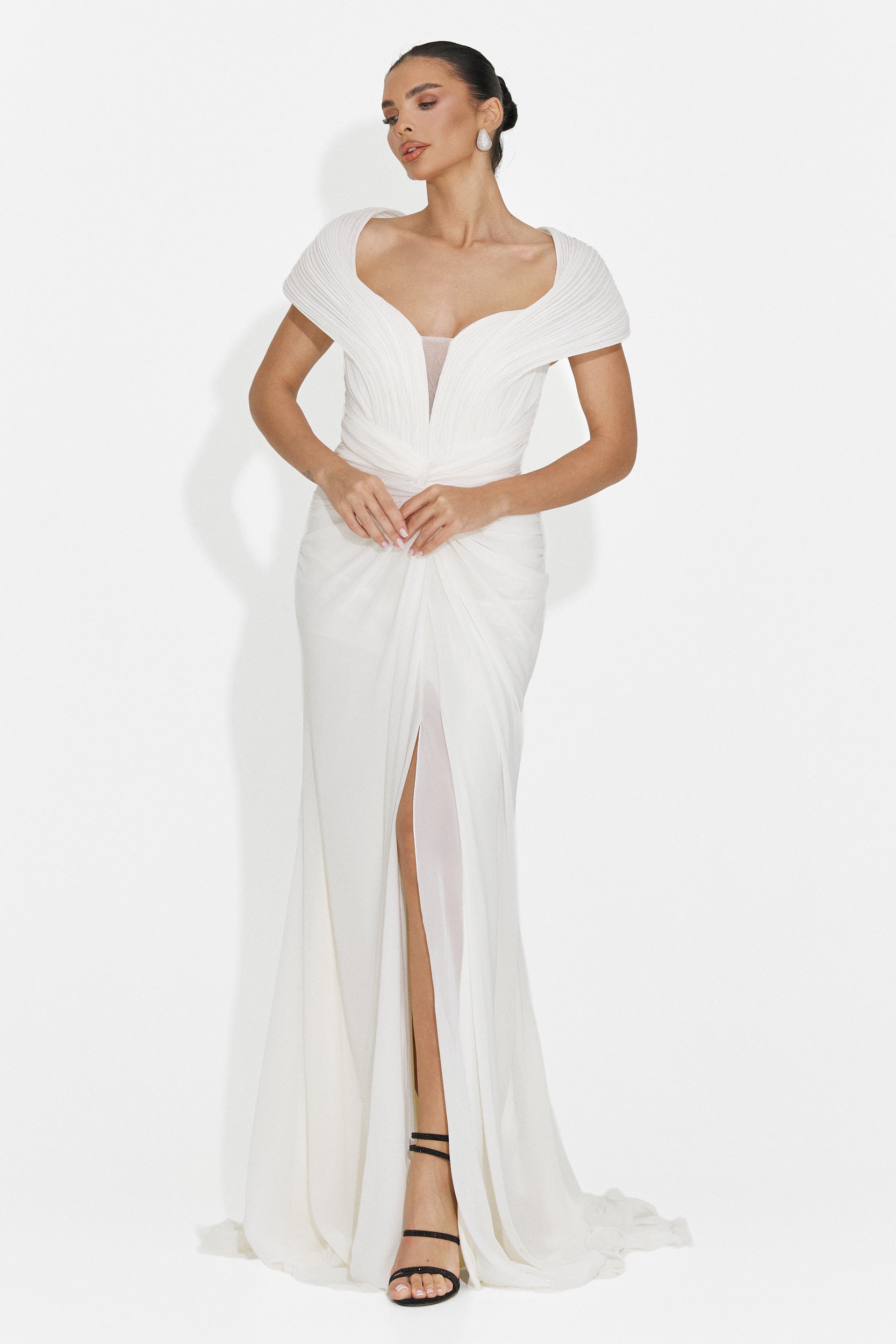 Rochie dama lunga alba Emilia Bogas