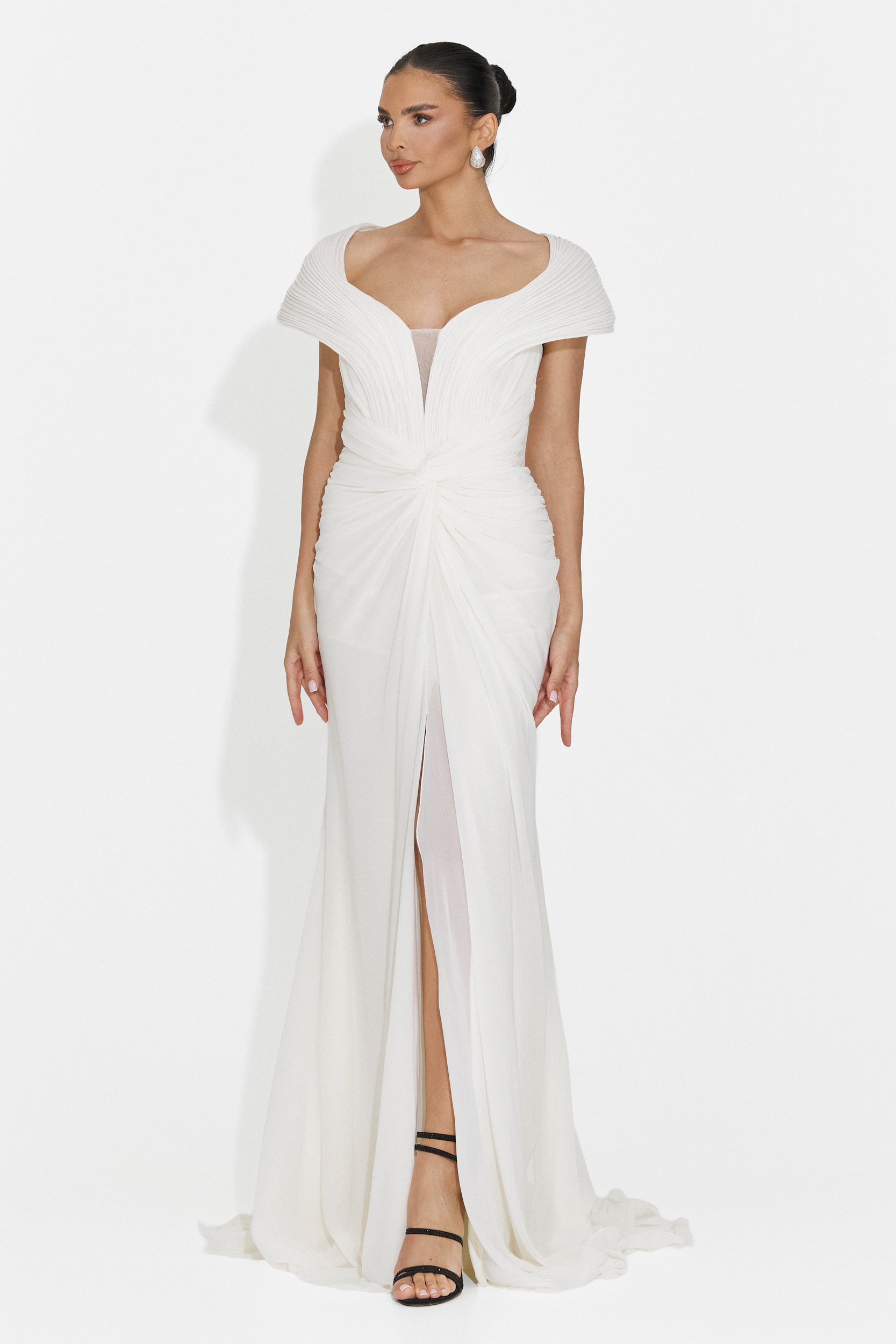 Rochie dama lunga alba Emilia Bogas