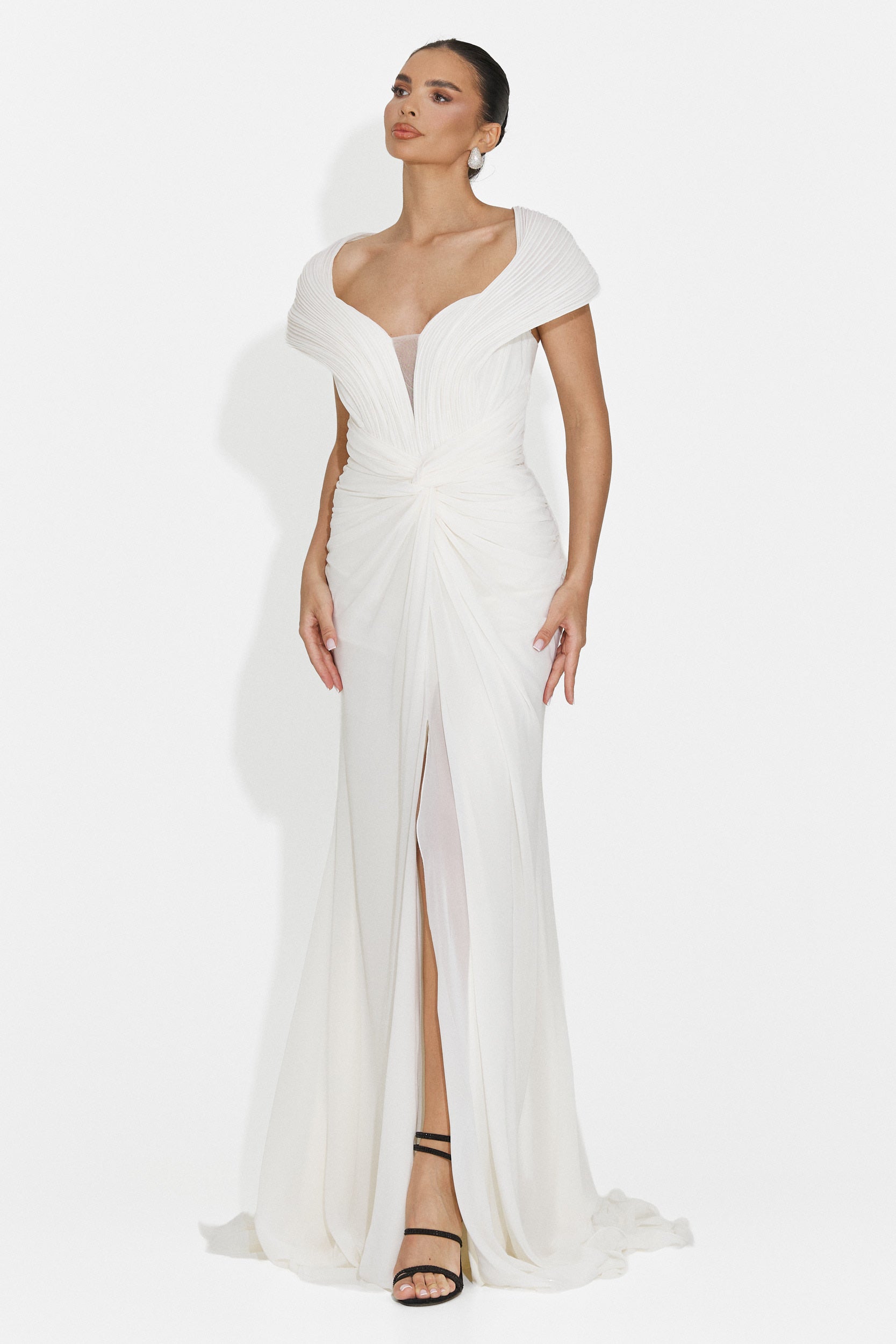 Rochie dama lunga alba Emilia Bogas