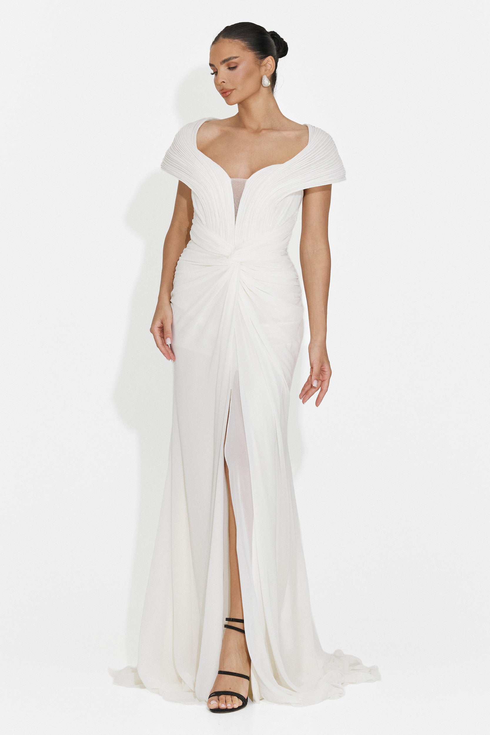 Rochie dama lunga alba Emilia Bogas
