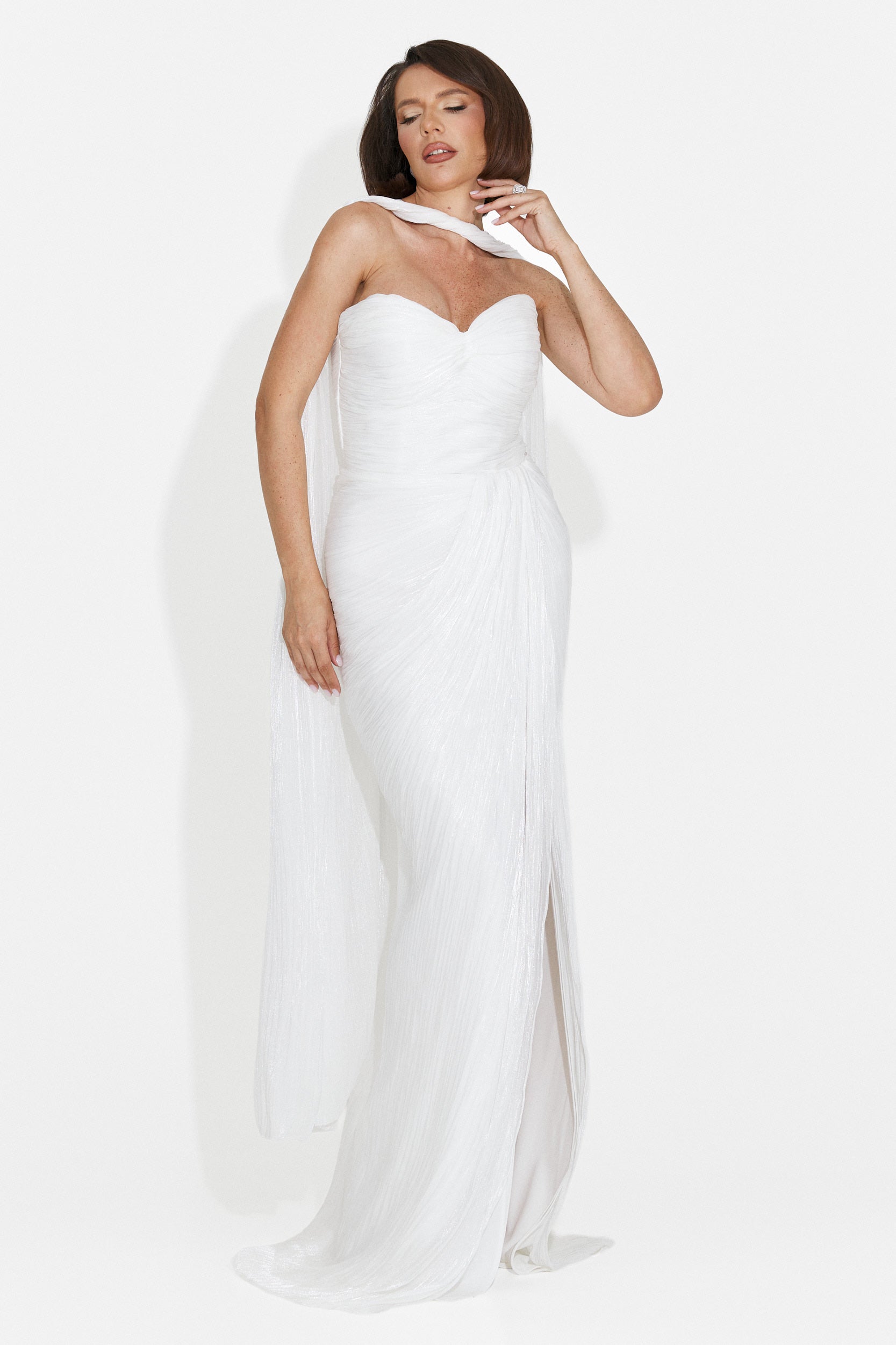 Rochie dama lunga alba Greta Bogas