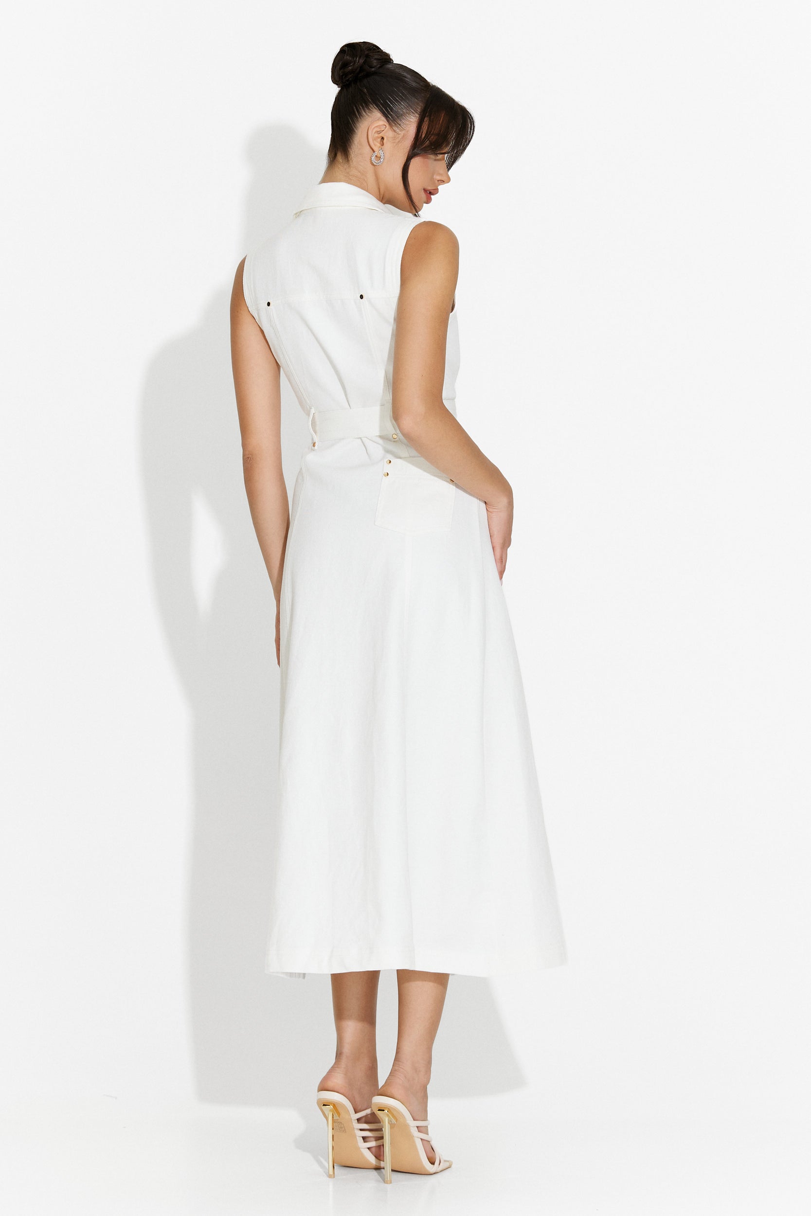 Rochie dama lunga alba Malynda Bogas