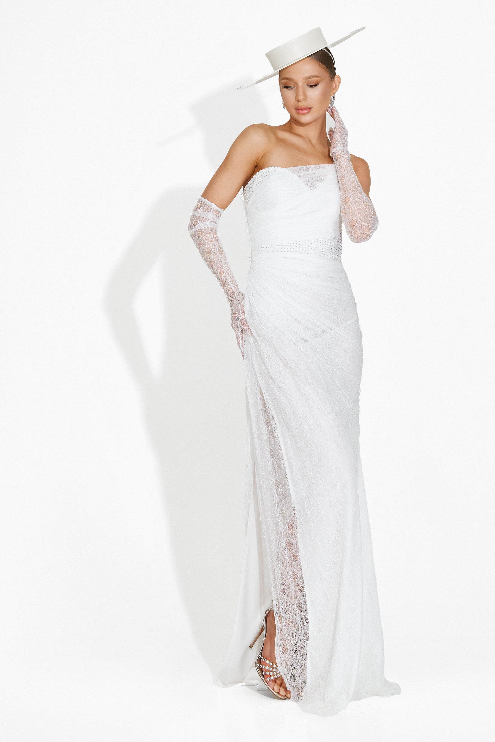 Mathylda Bogas Long White Ladies Dress