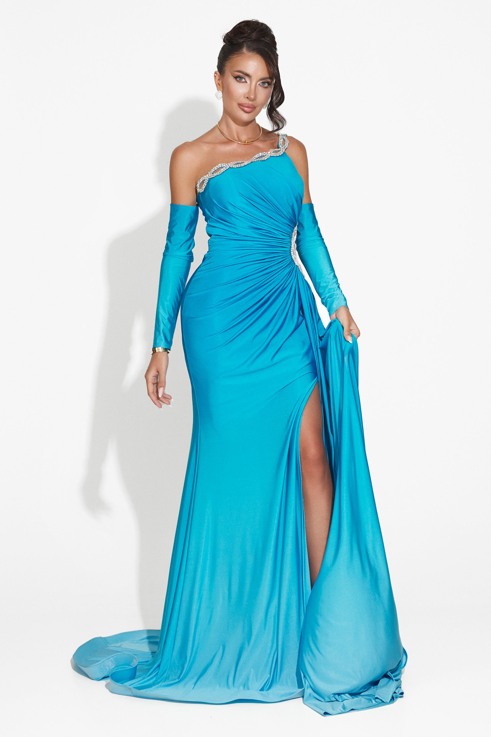 Noelia Bogas Long Blue Ladies Dress