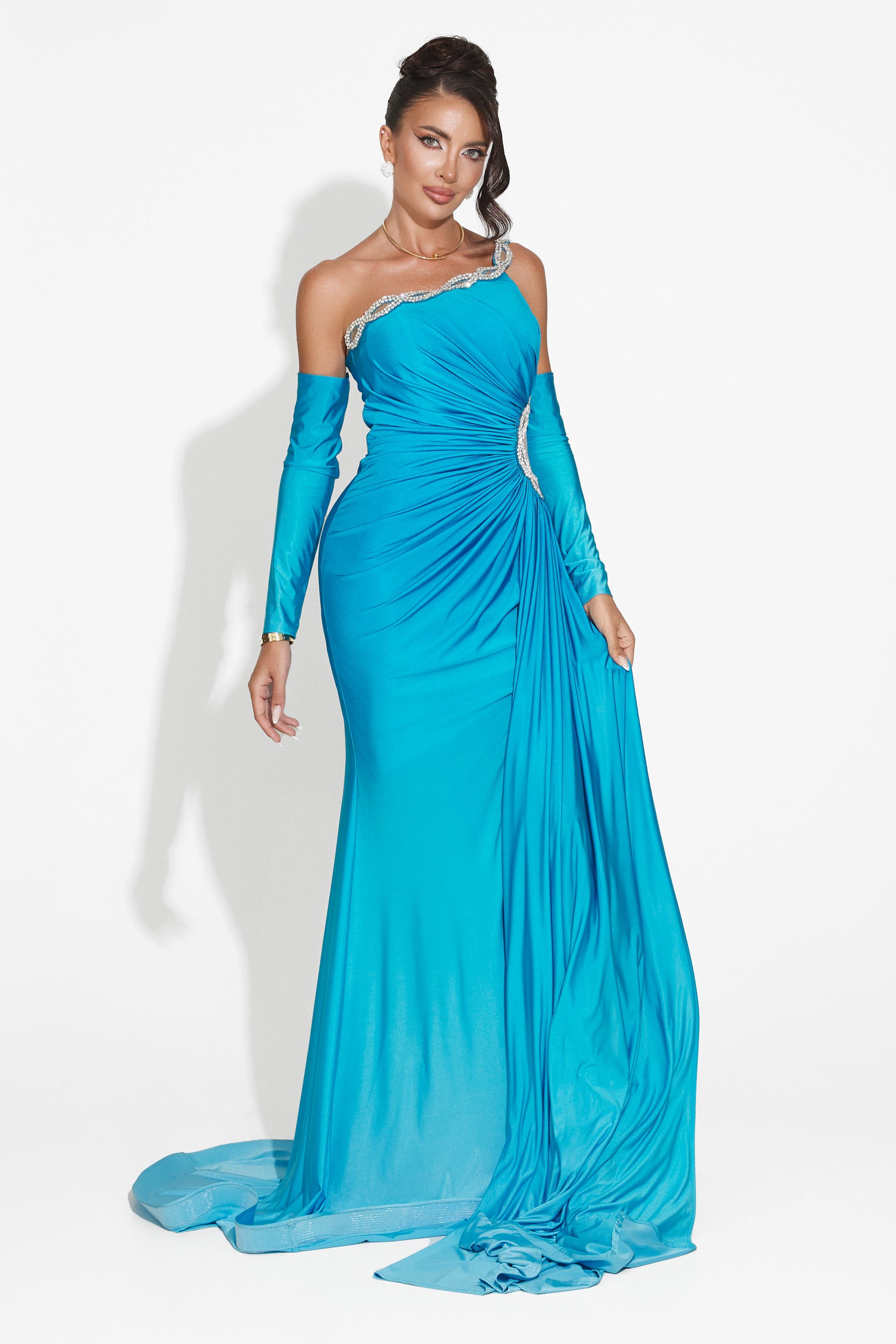 Noelia Bogas Long Blue Ladies Dress