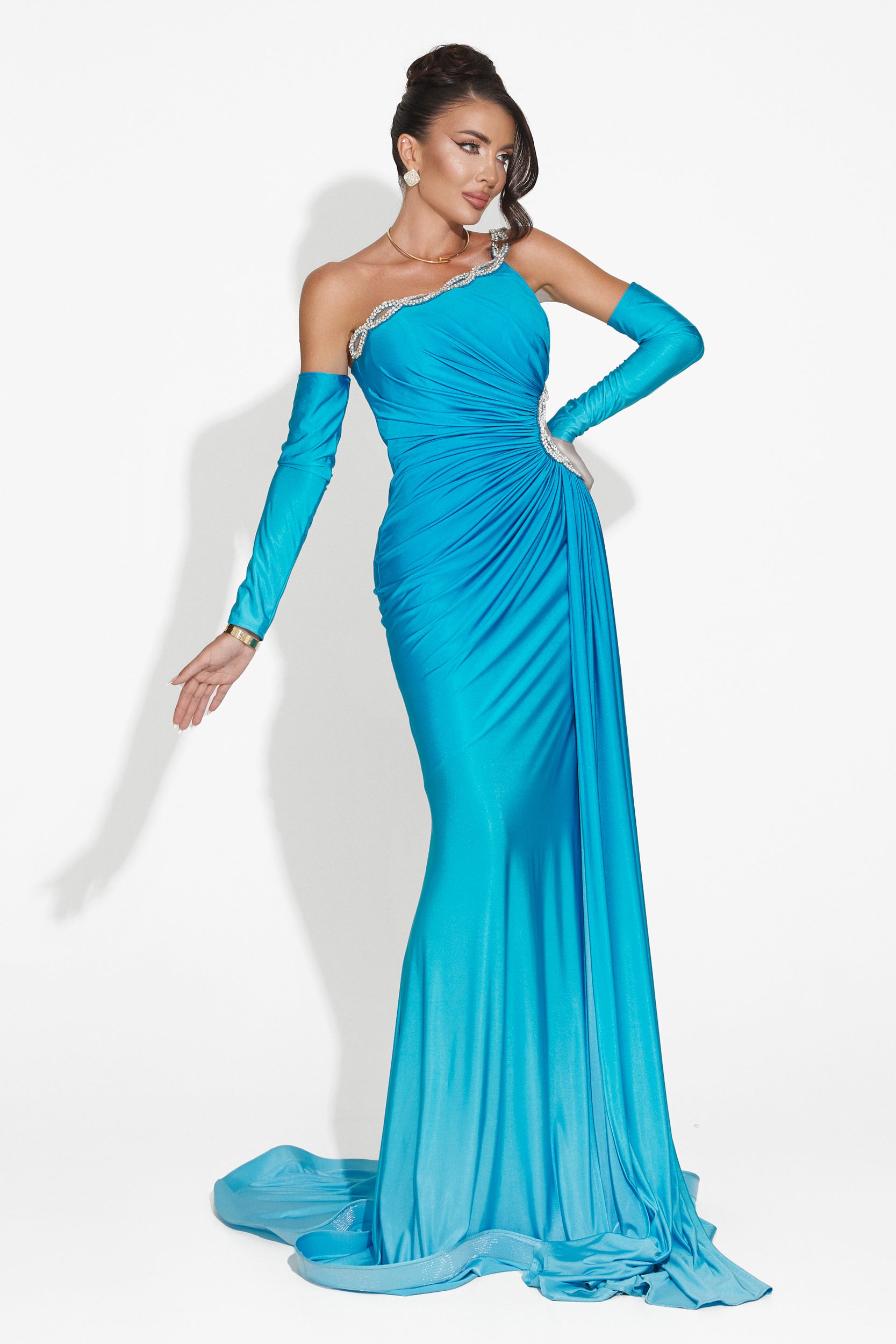 Noelia Bogas Long Blue Ladies Dress