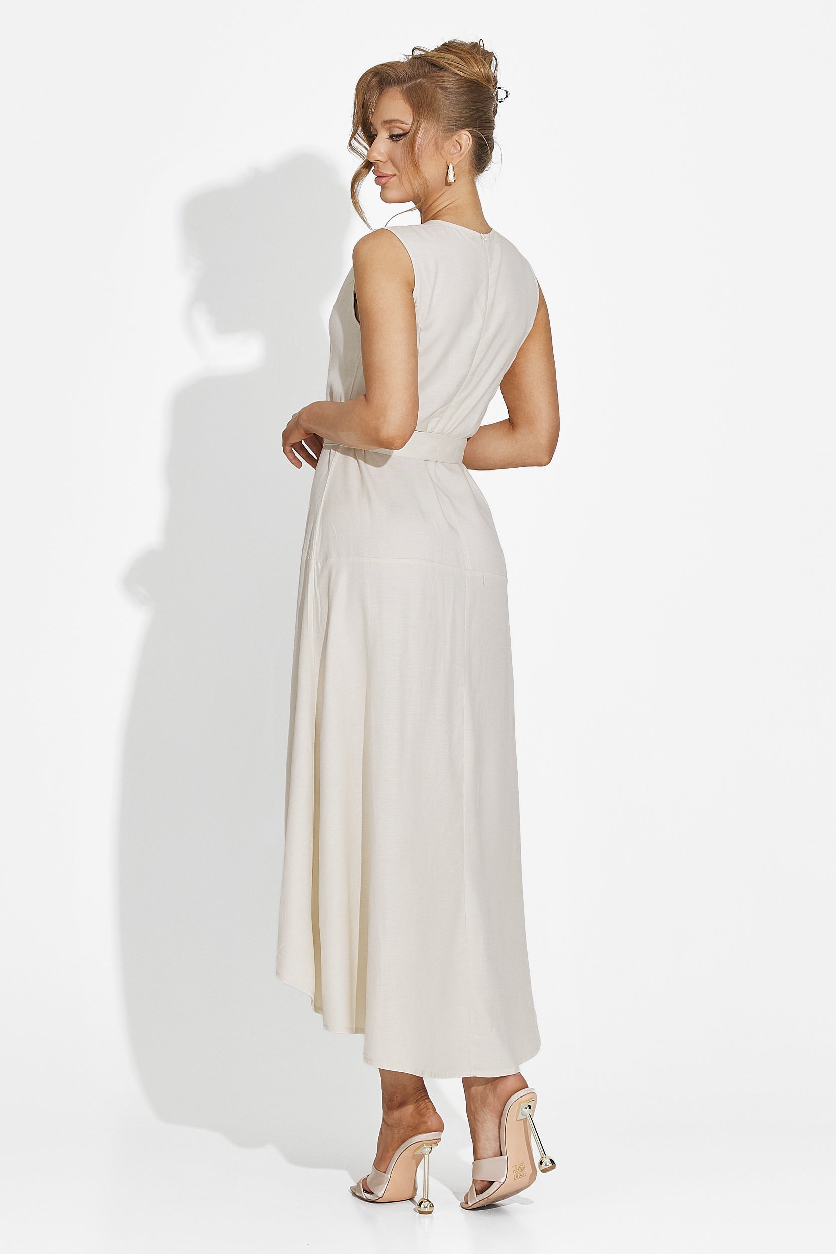 Long beige ladies dress Anasty Bogas