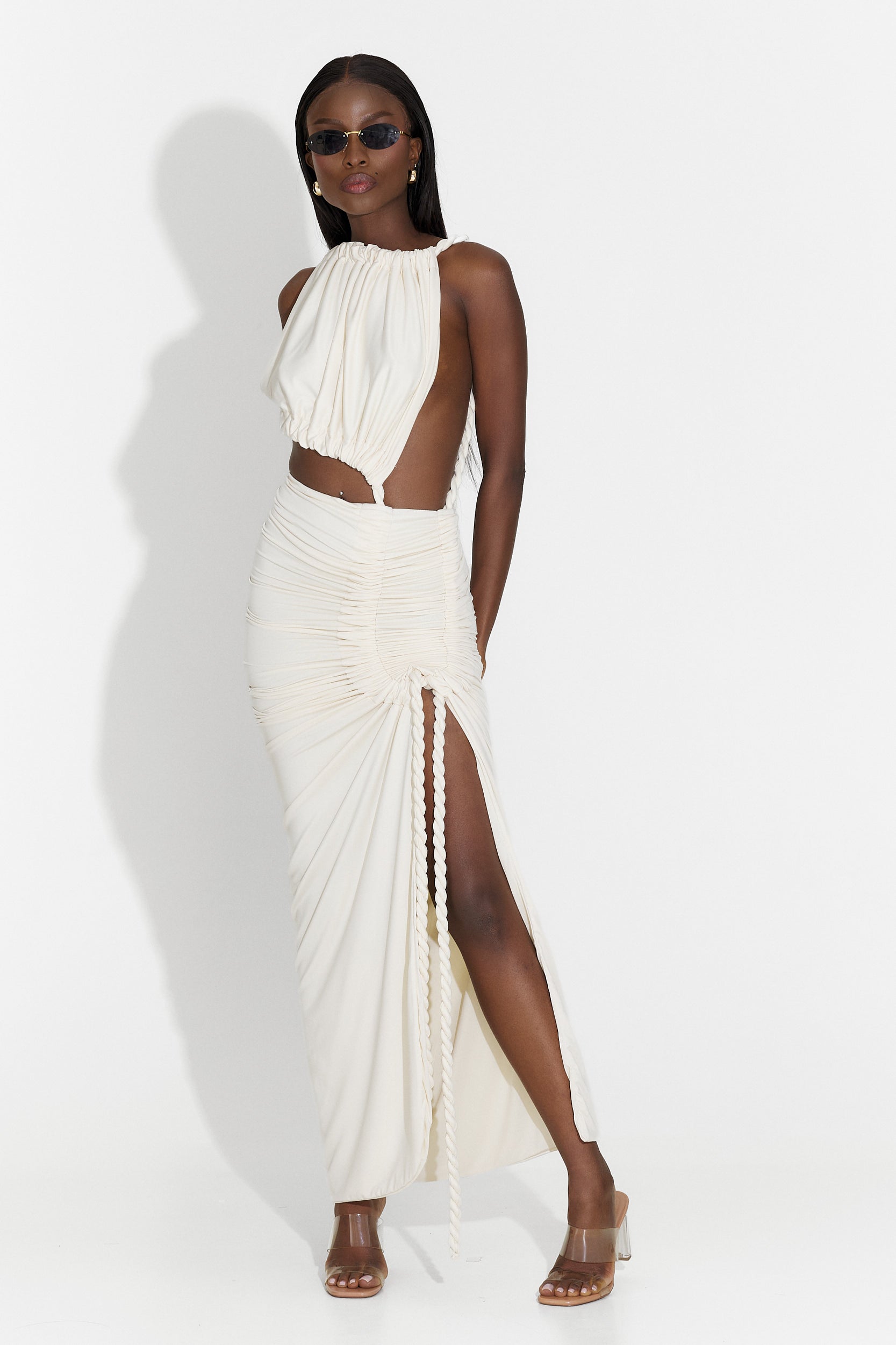 Rochie Dama Lunga Gri Oleiana Bogas
