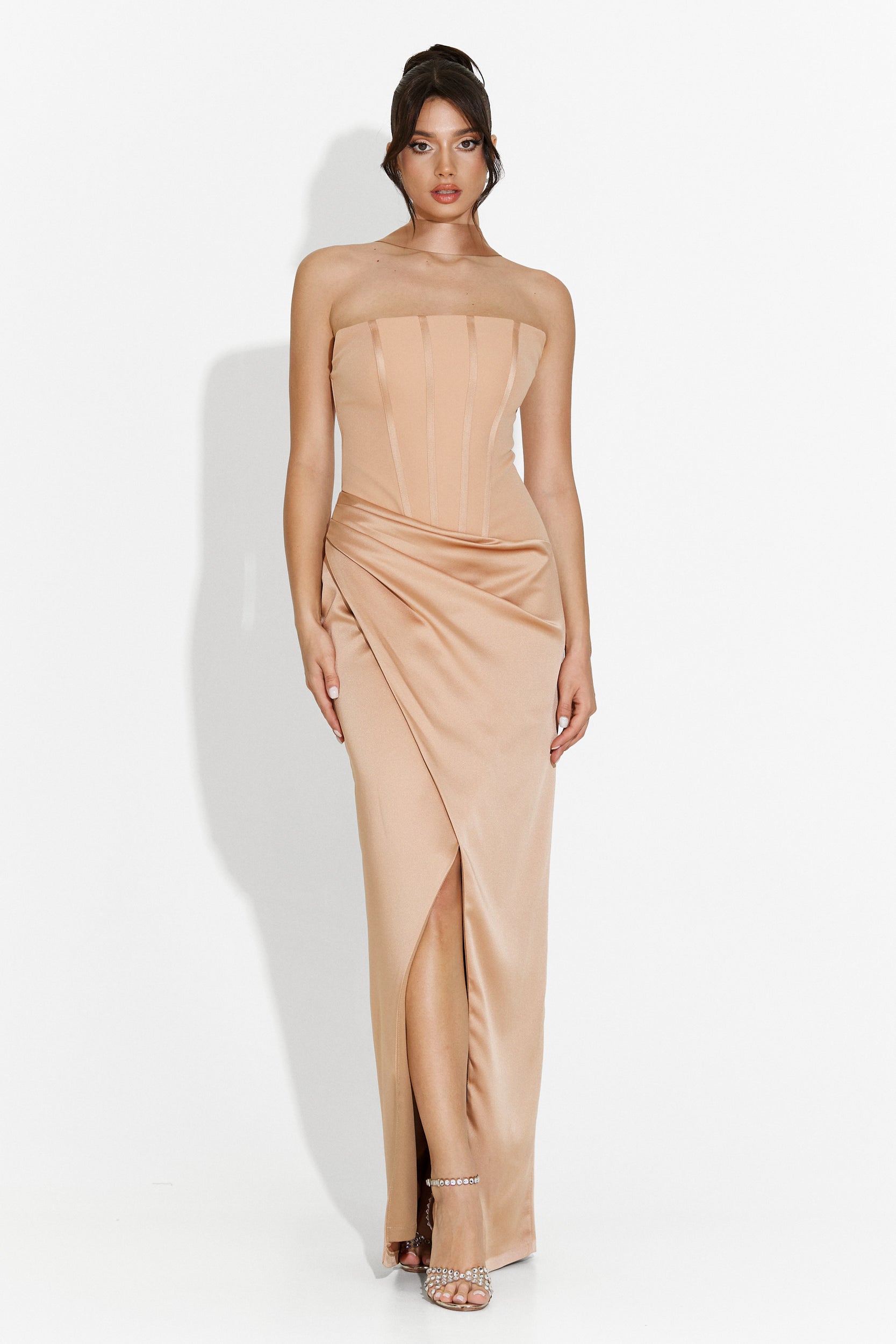 Kerya Bogas Long Beige Ladies Dress