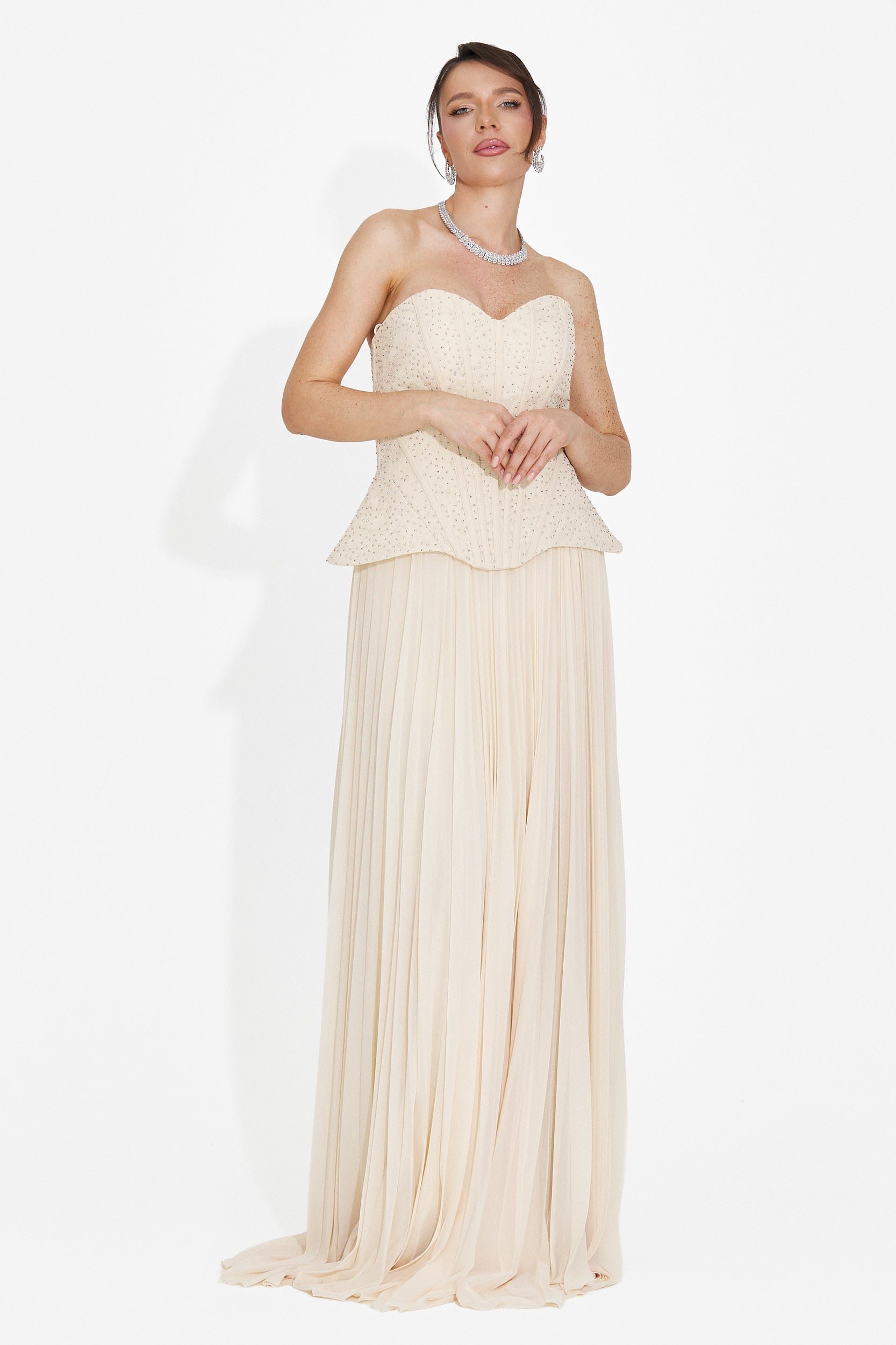 Rochie dama lunga bej Mivea Bogas