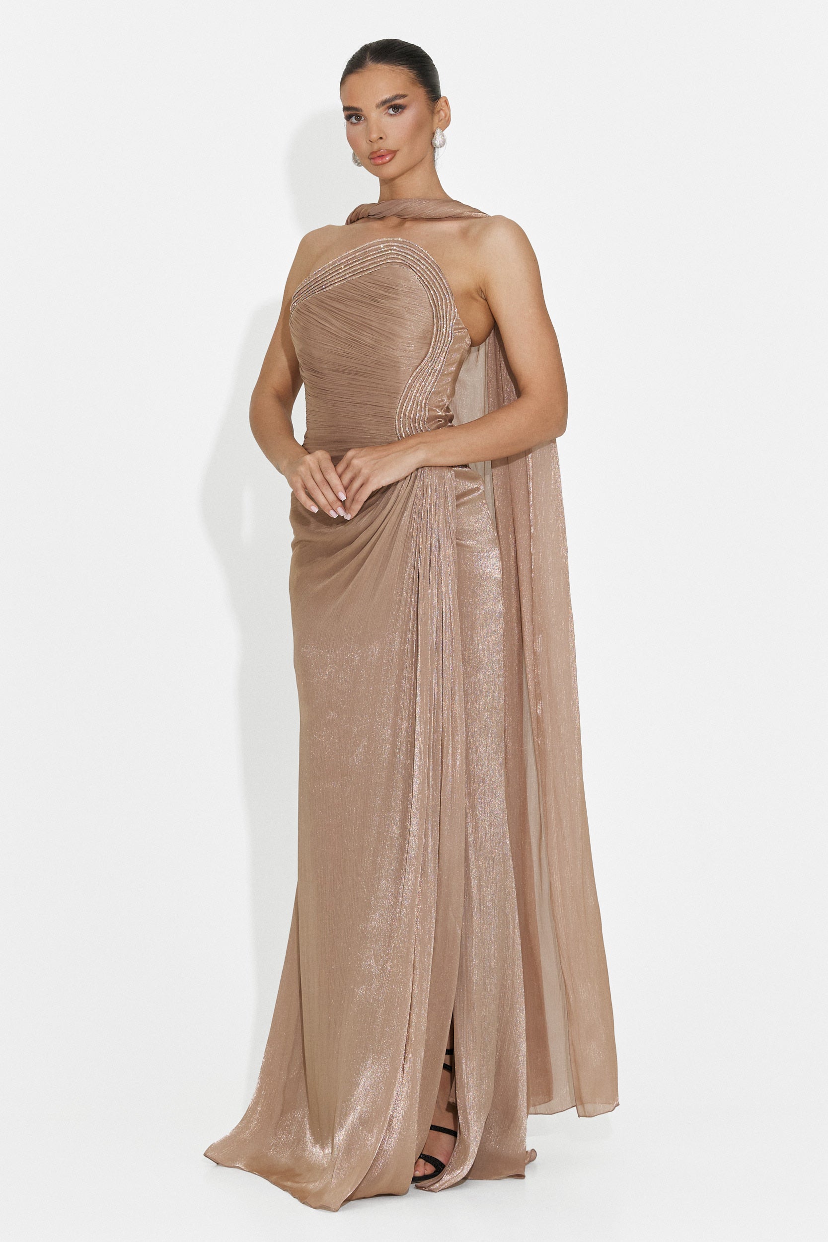 Rochie dama lunga bej Moritz Bogas