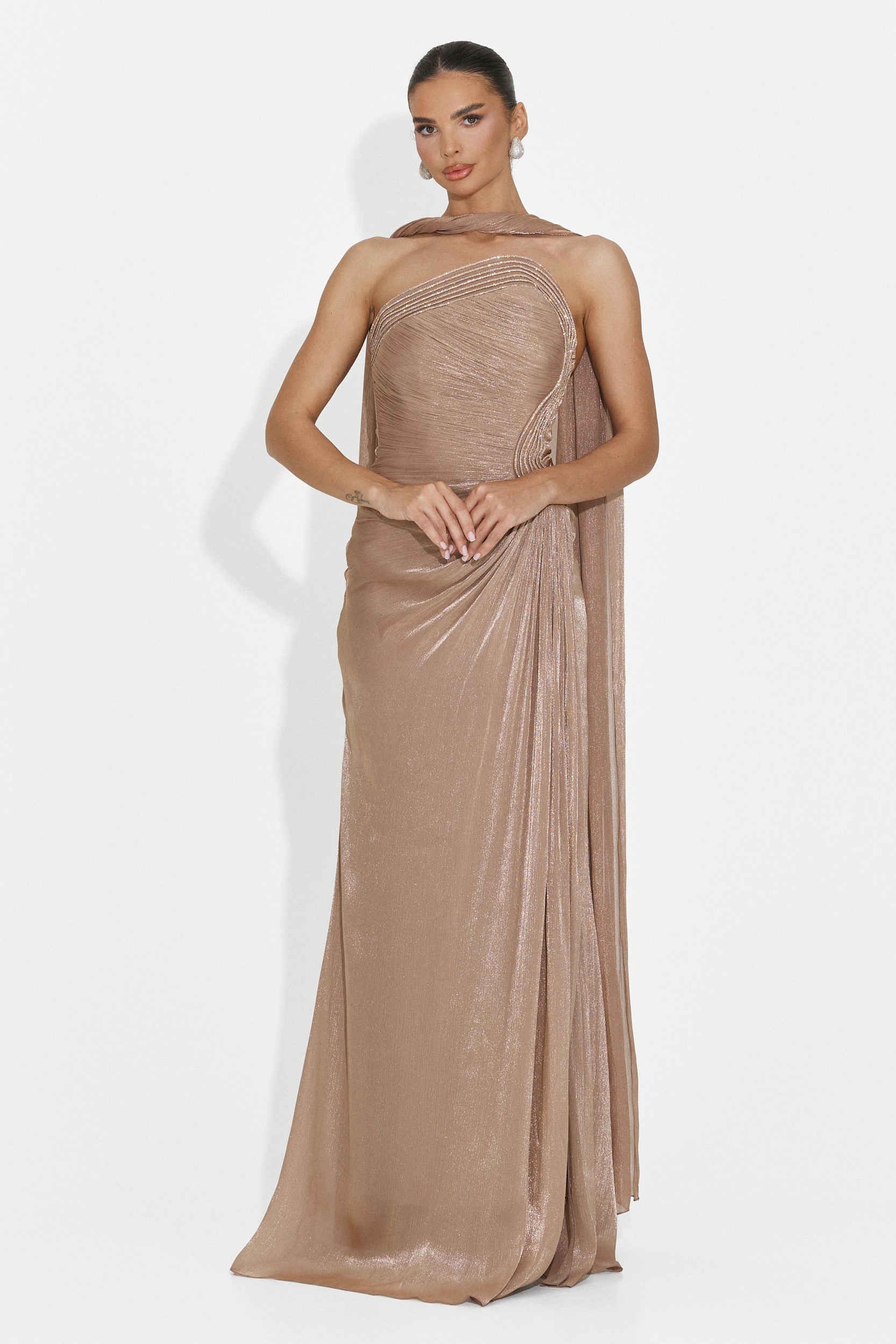 Rochie dama lunga bej Moritz Bogas