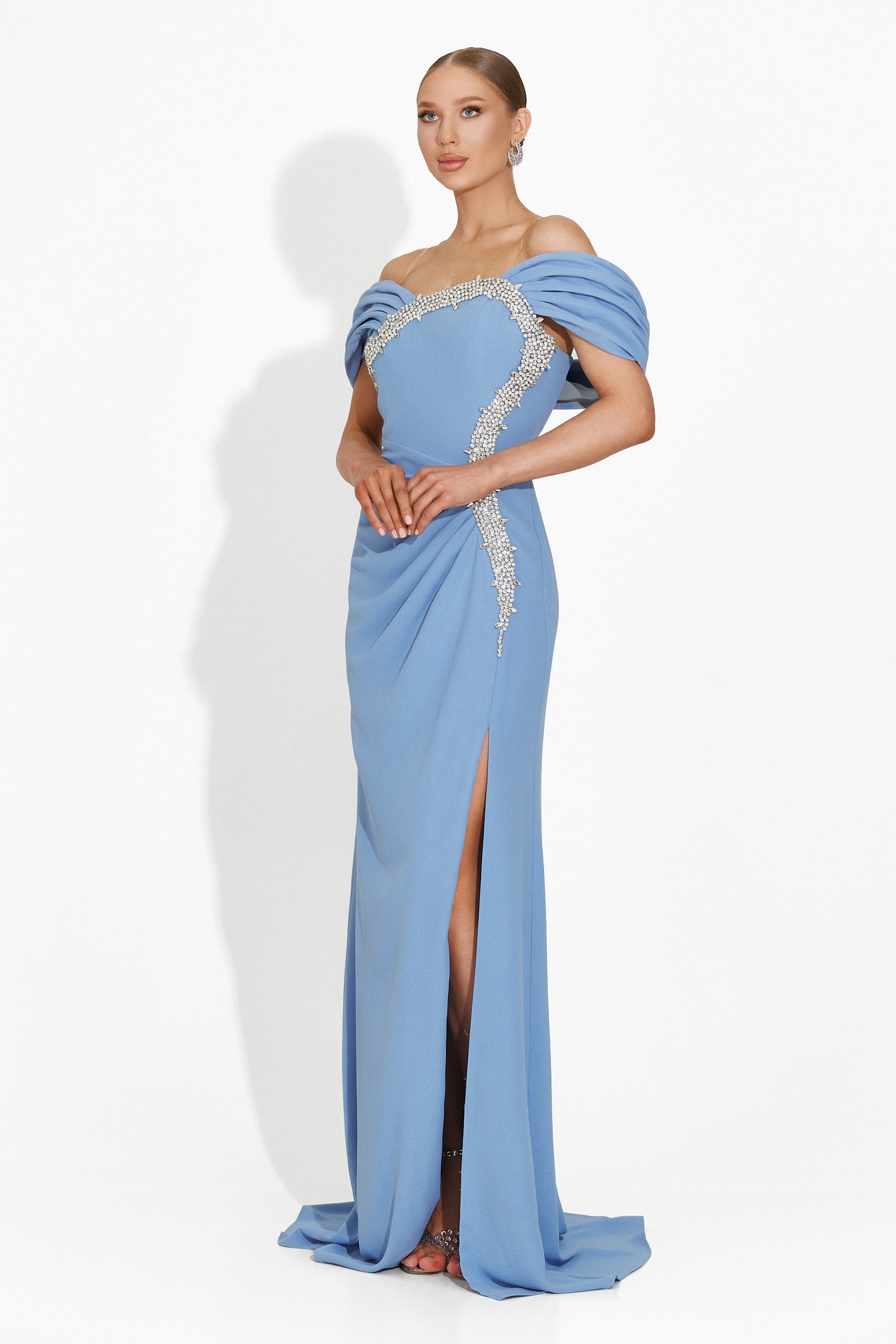 Rochie dama lunga bleu Condesa Bogas