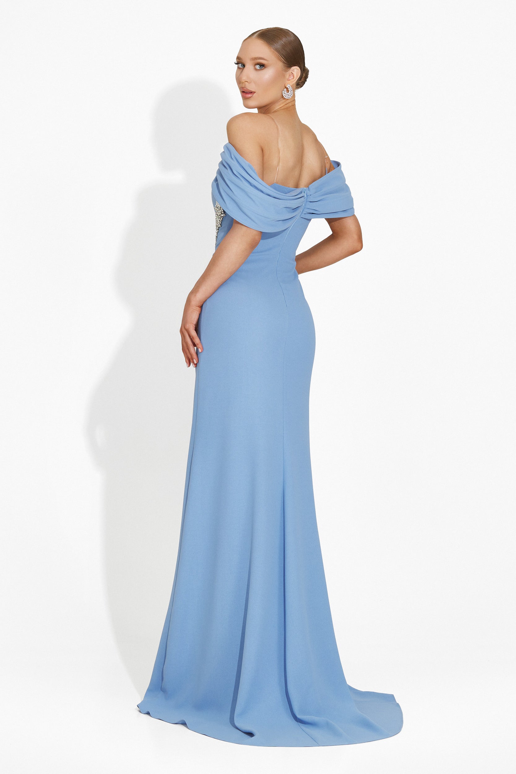 Rochie dama lunga bleu Condesa Bogas