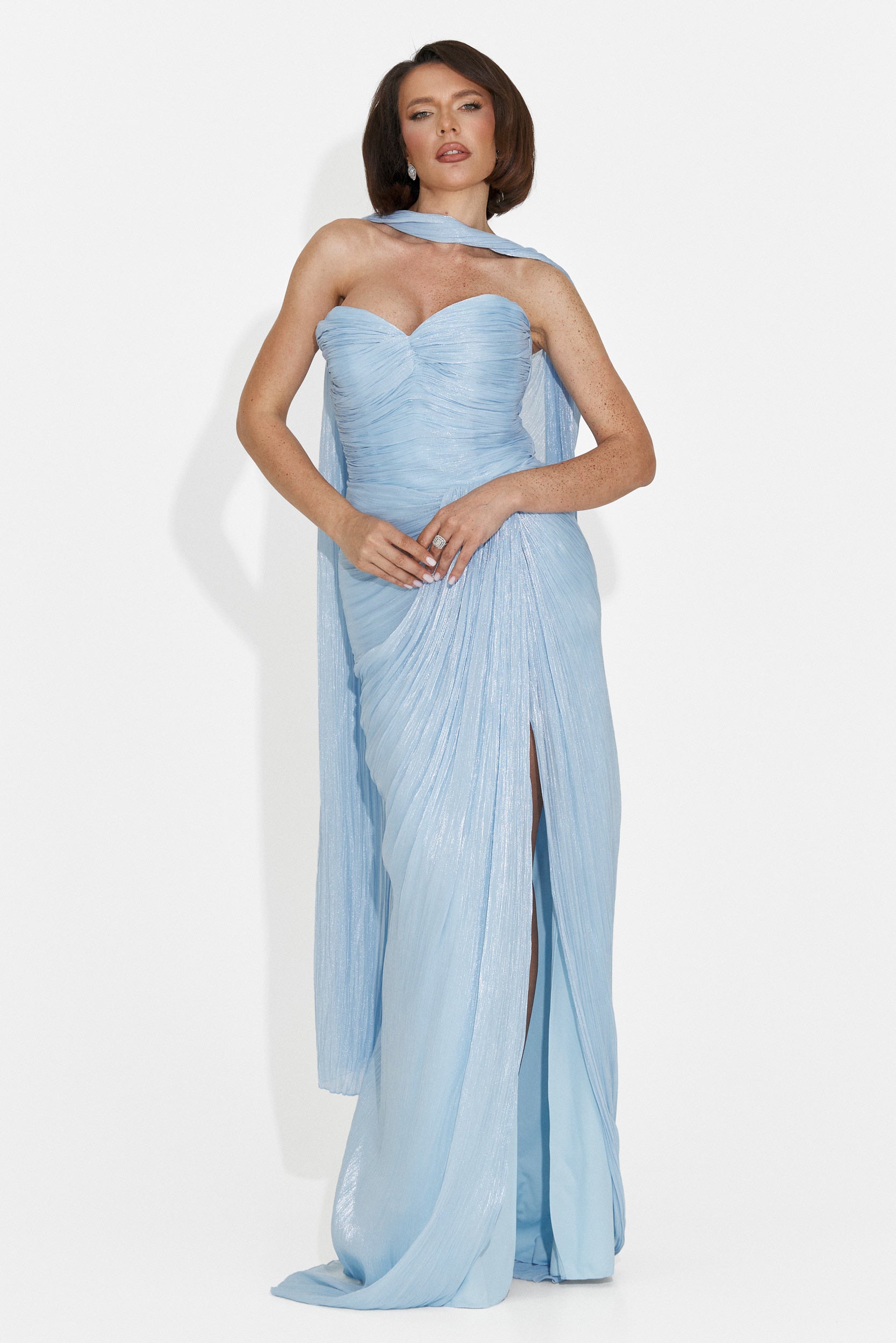 Rochie dama lunga bleu Greta Bogas