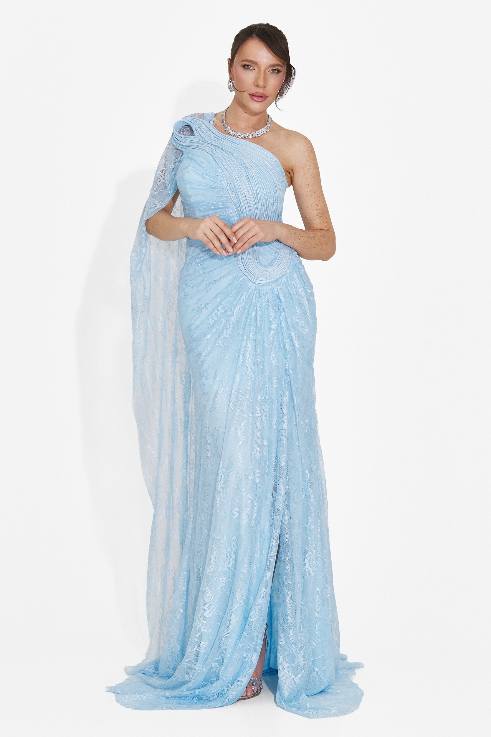 Rochie dama lunga bleu Heliena Bogas