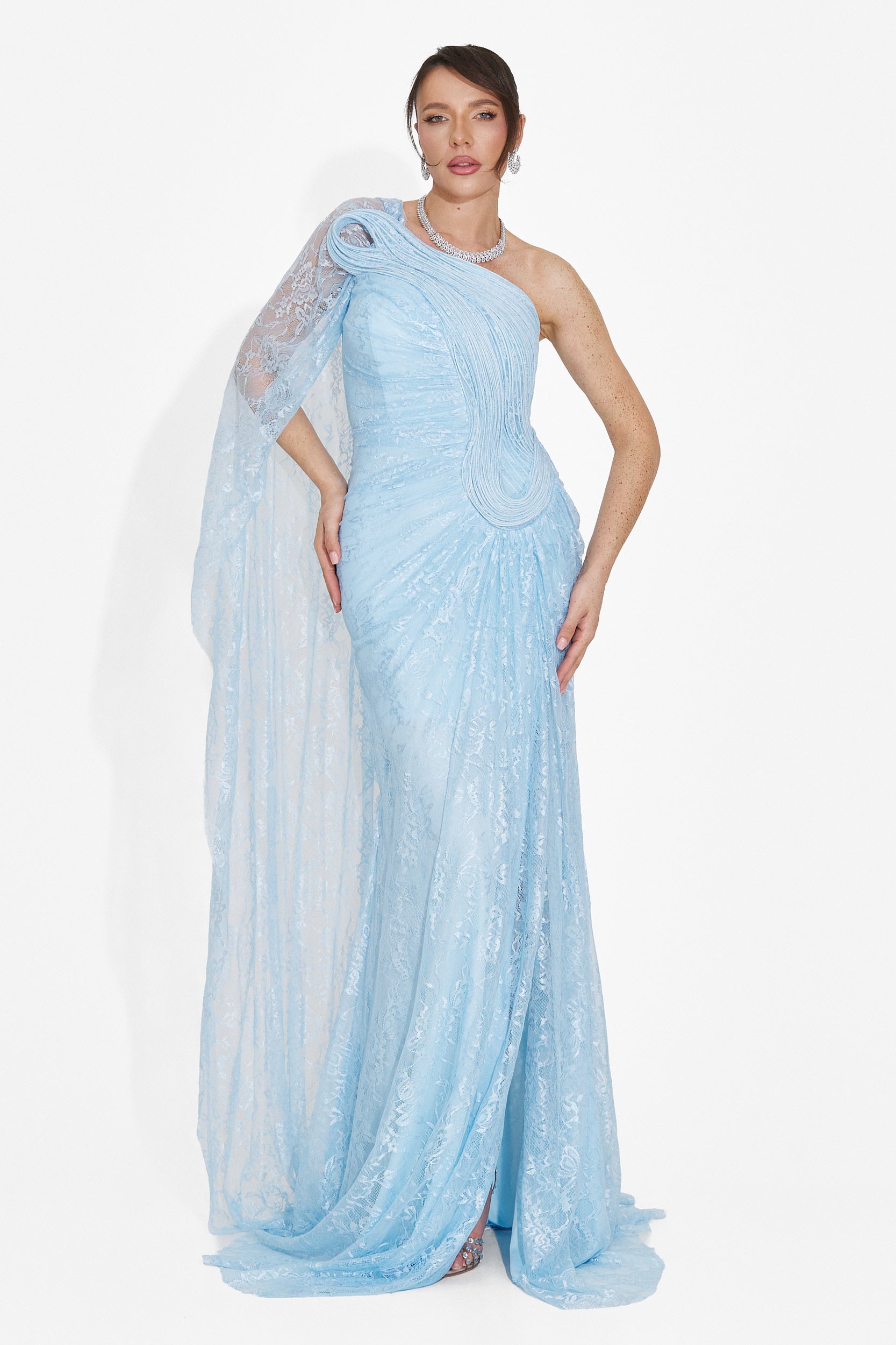 Rochie dama lunga bleu Heliena Bogas