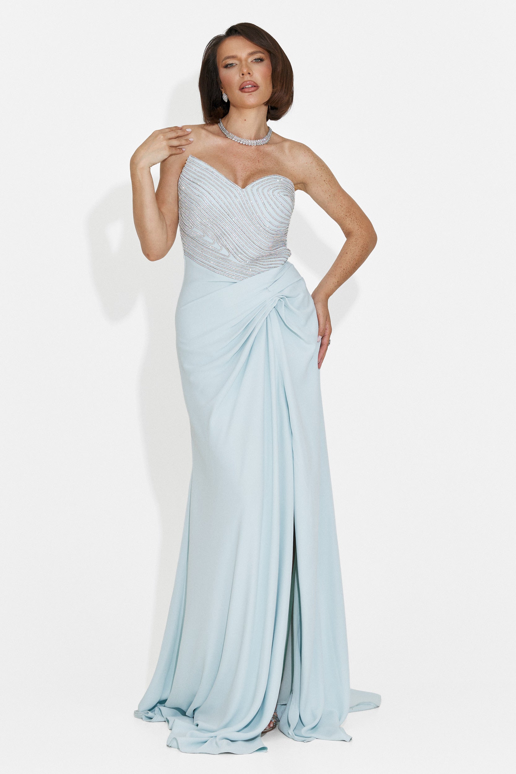 Rochie dama lunga bleu Jonay Bogas
