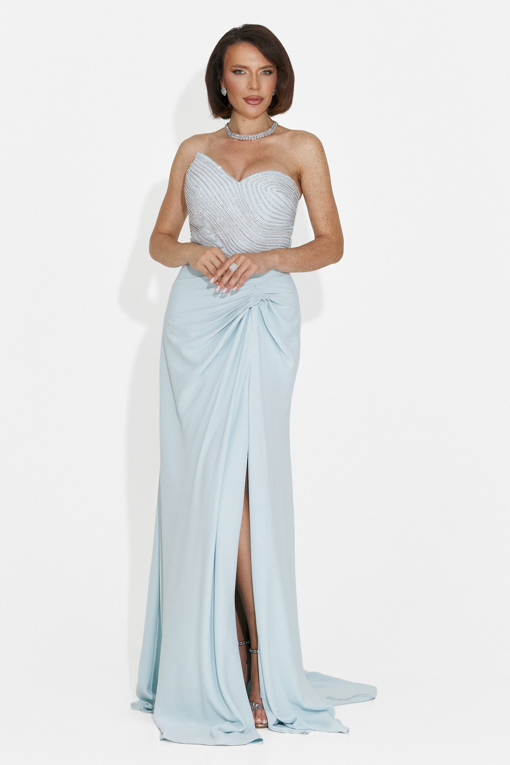 Rochie dama lunga bleu Jonay Bogas