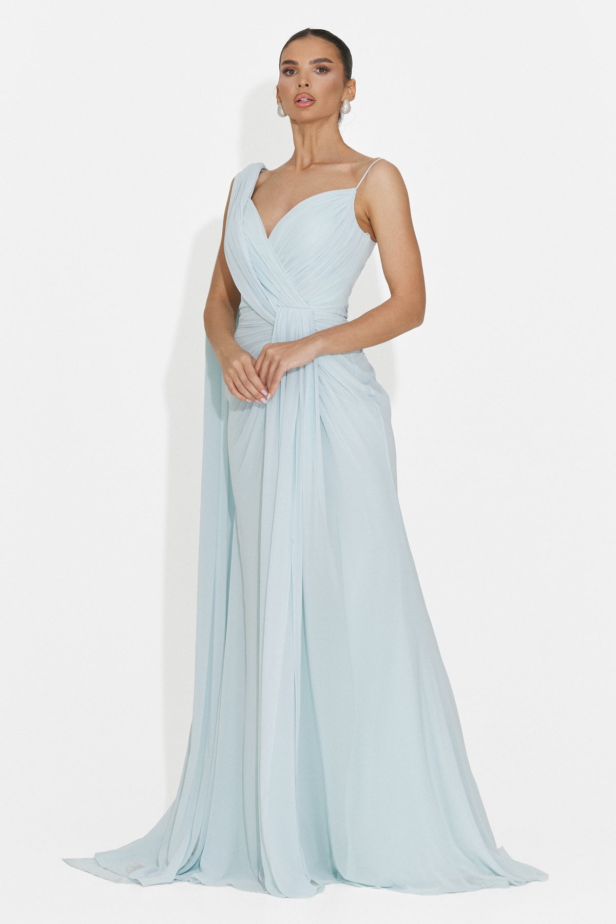 Rochie dama lunga bleu Lino Bogas, imaginea 4 din 8