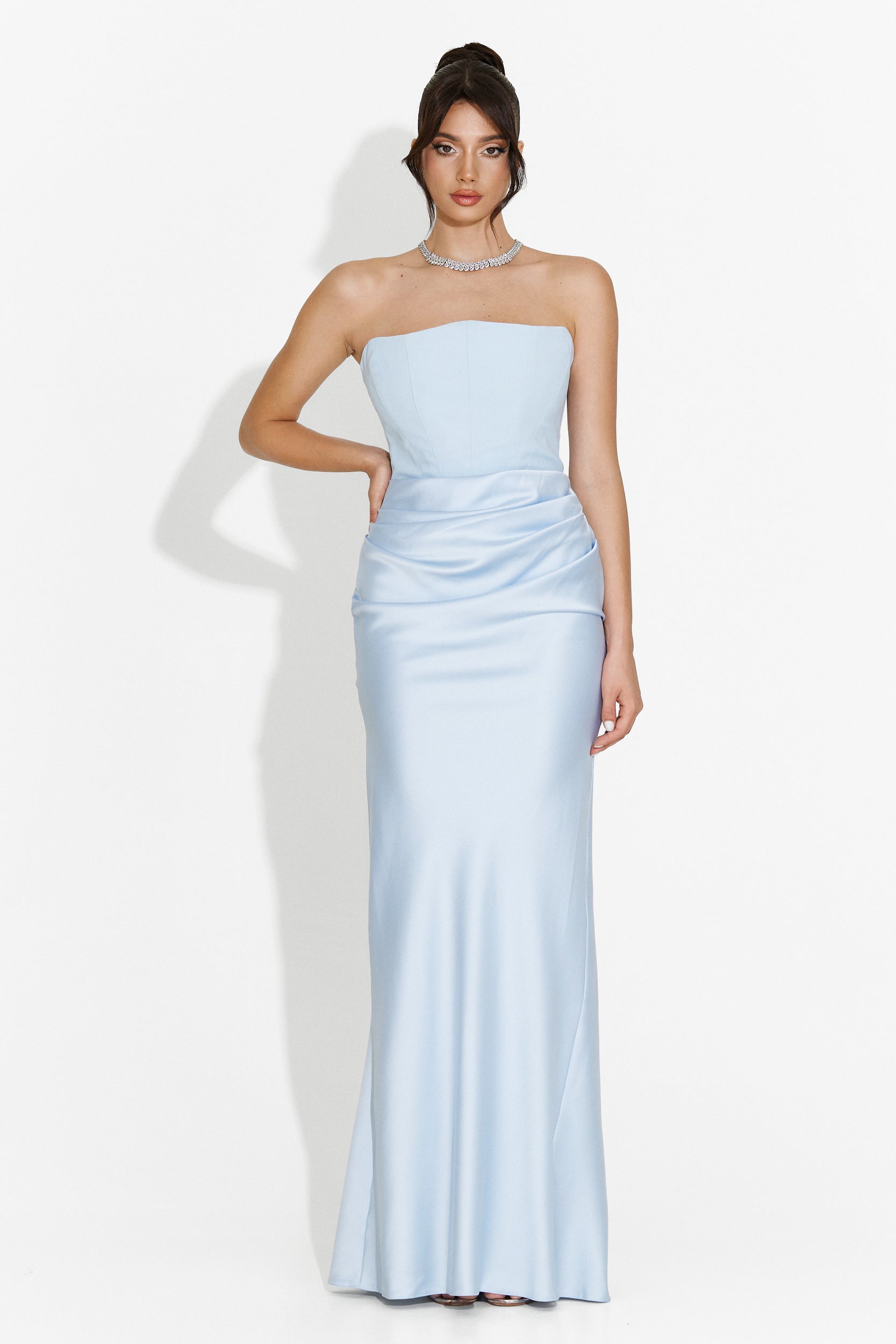 Rochie dama lunga bleu Monie Bogas