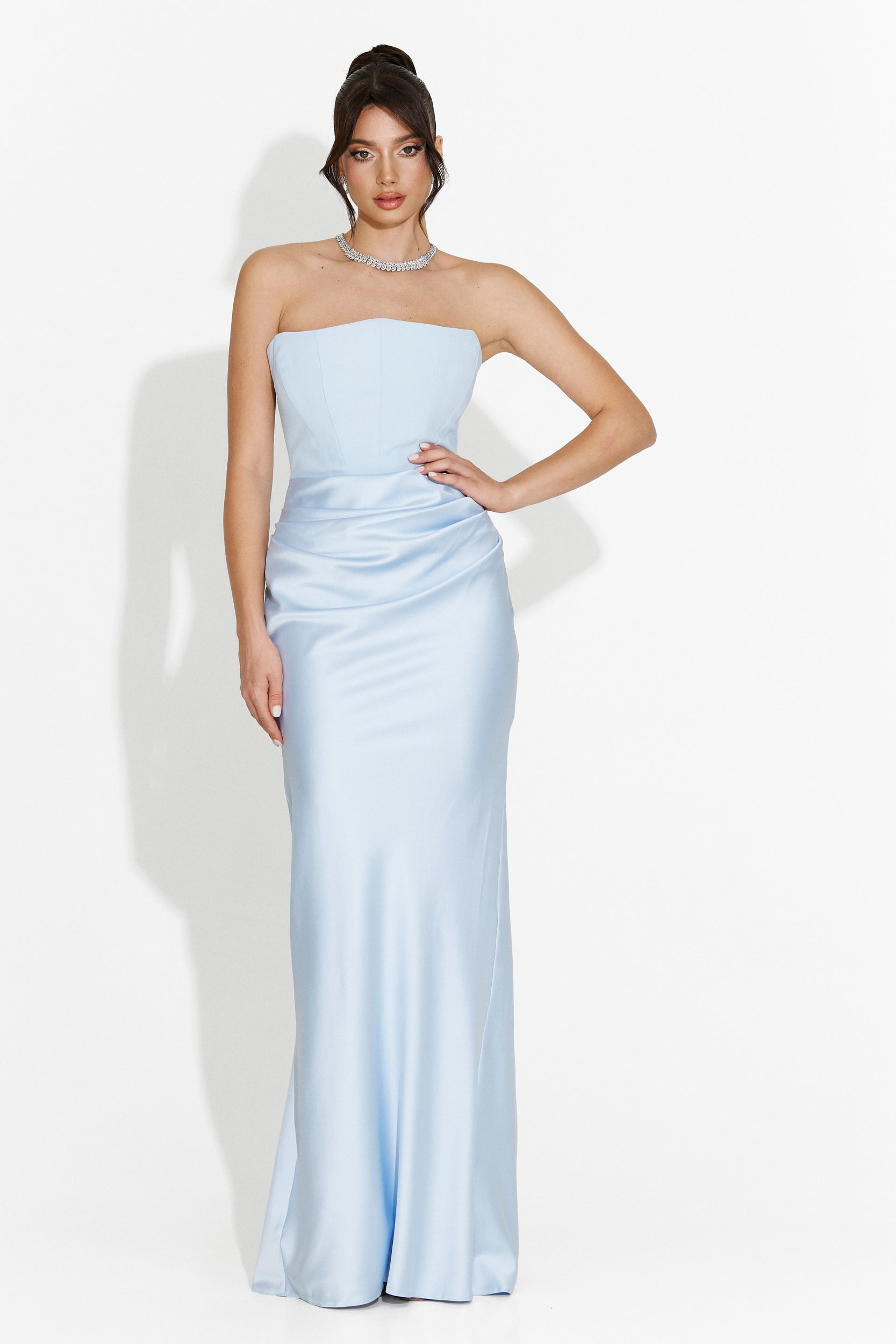 Rochie dama lunga bleu Monie Bogas