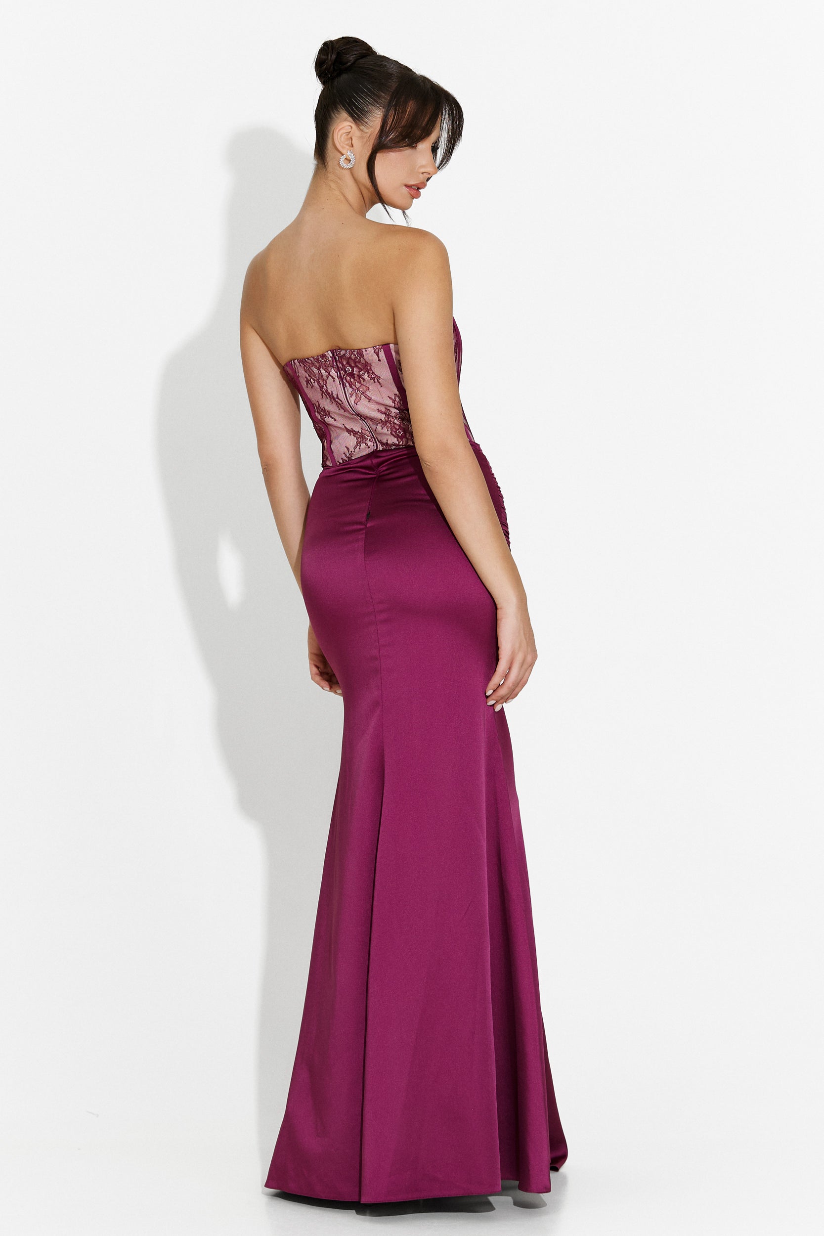 Bogas Fufly Long Burgundy Ladies Dress