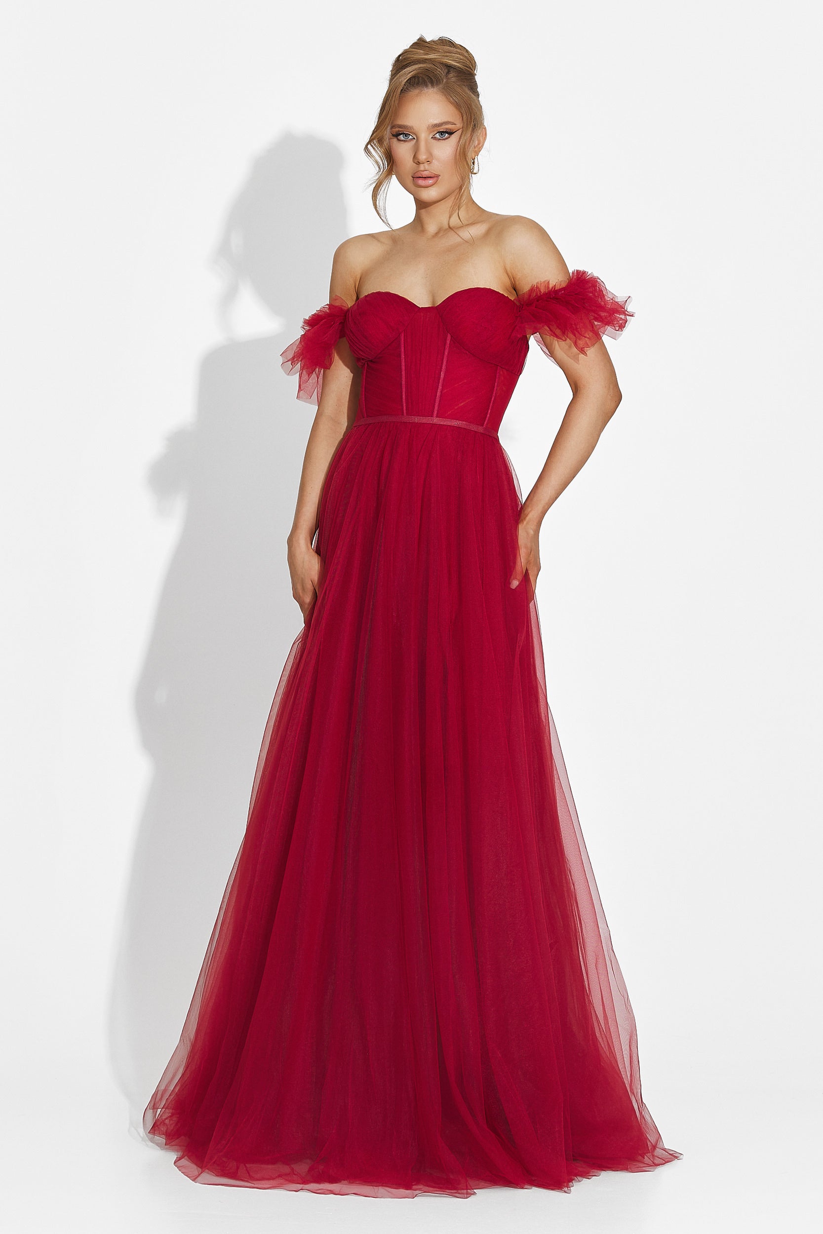 Rochie dama lunga burgundy Janiece Bogas