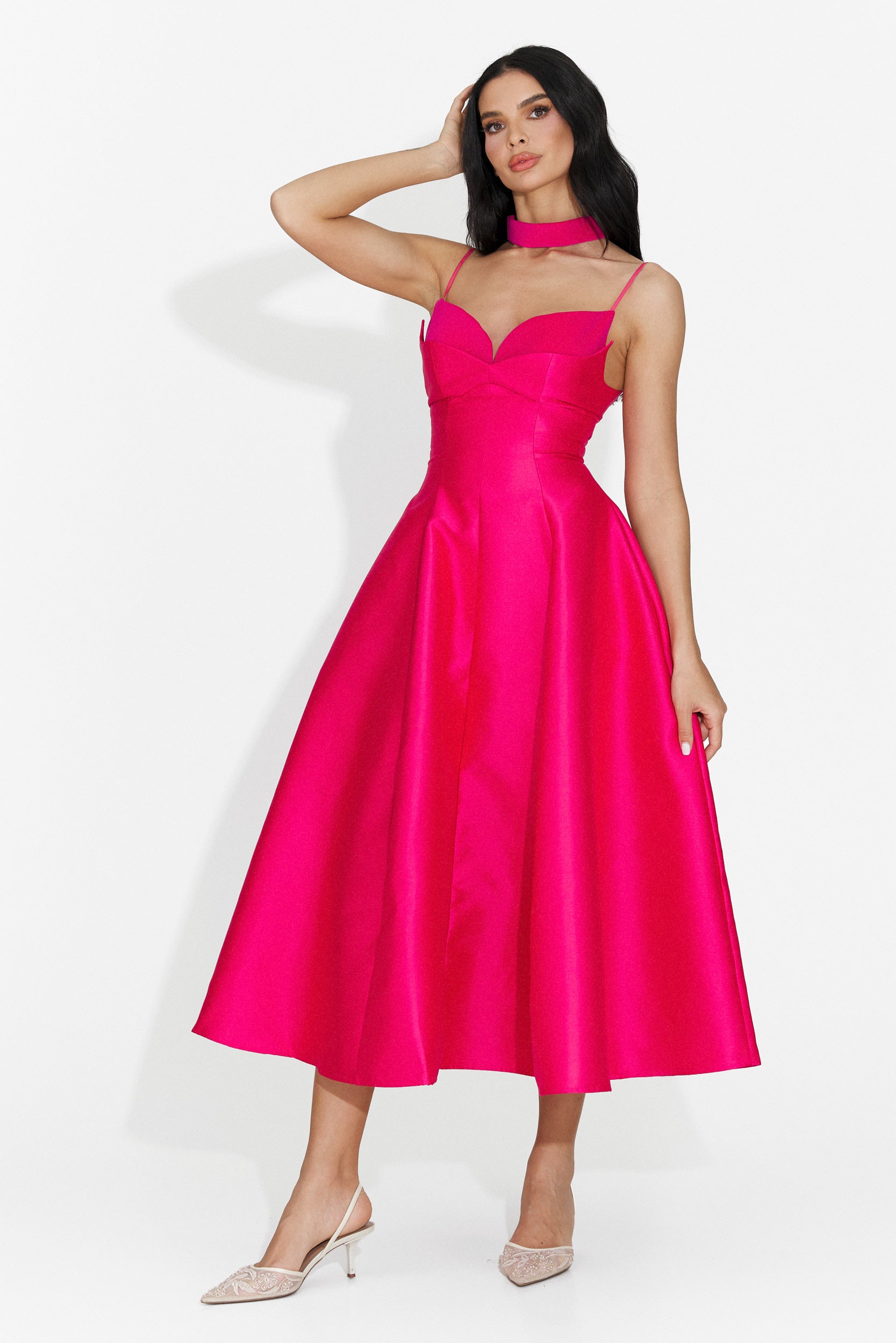 Rochie dama lunga fucsia Coriza Bogas