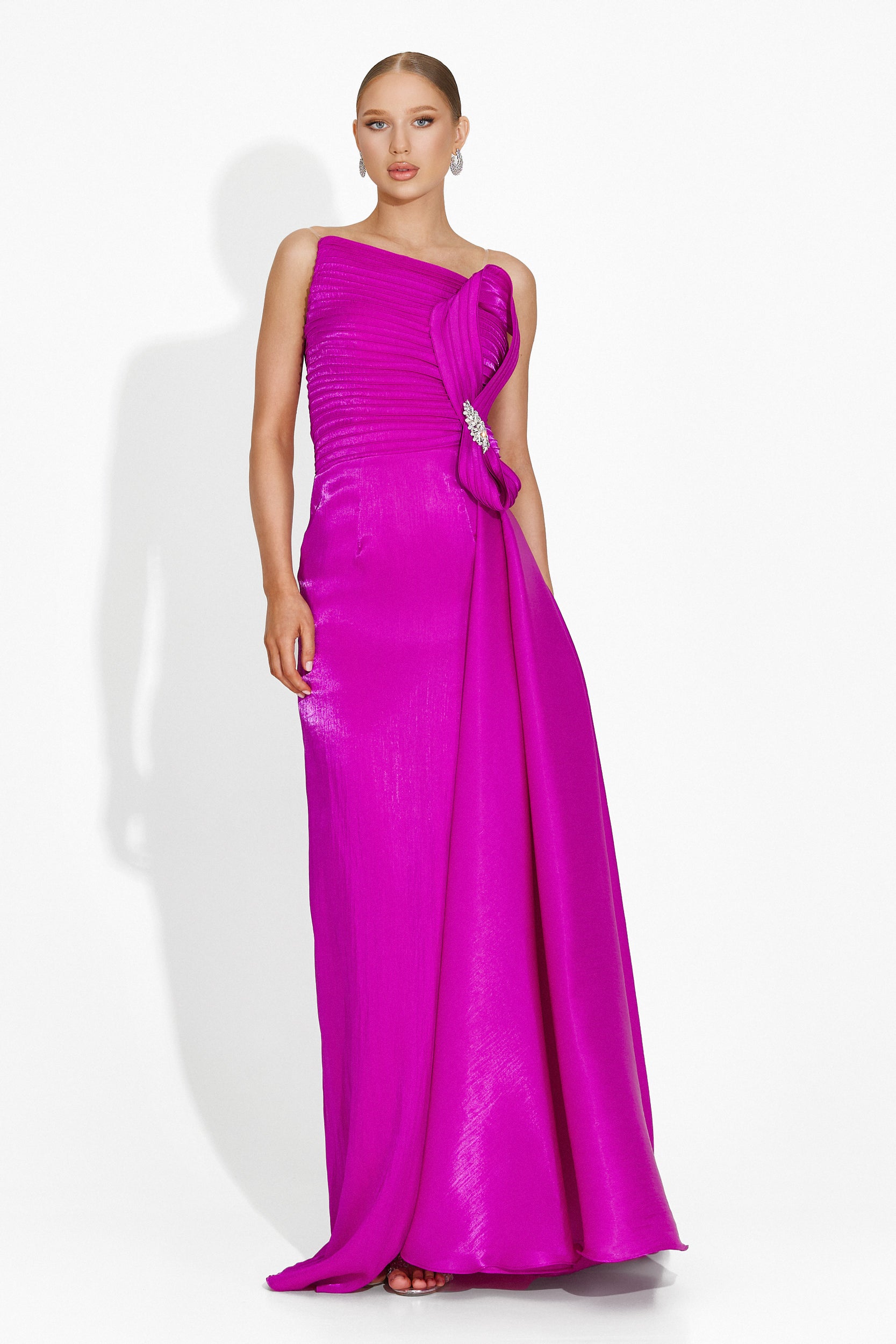 Verlie Bogas Long Fuchsia Ladies Dress