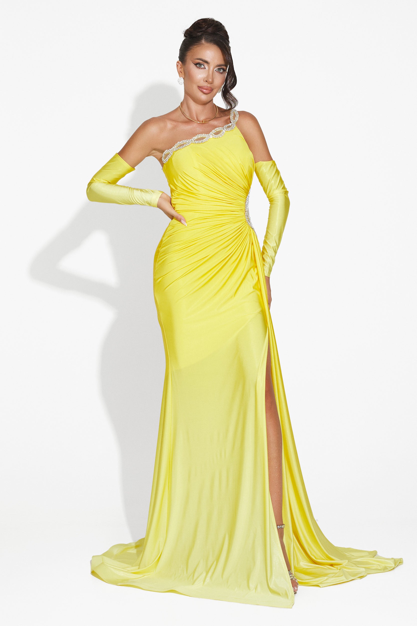 Noelia Bogas Long Yellow Ladies Dress