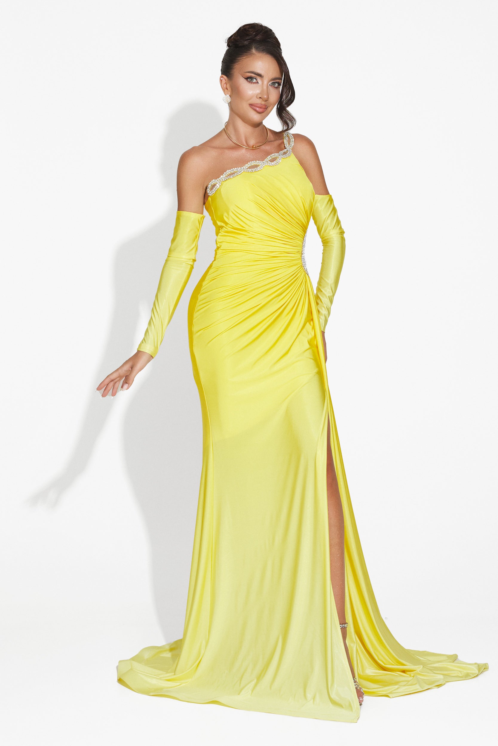 Noelia Bogas Long Yellow Ladies Dress