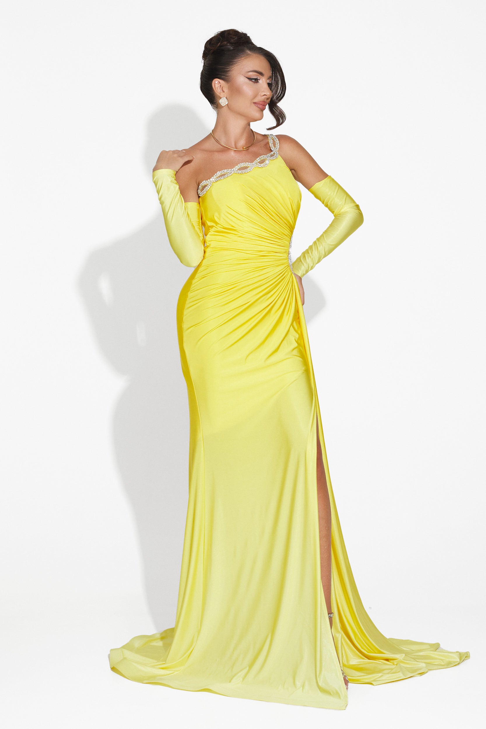 Noelia Bogas Long Yellow Ladies Dress