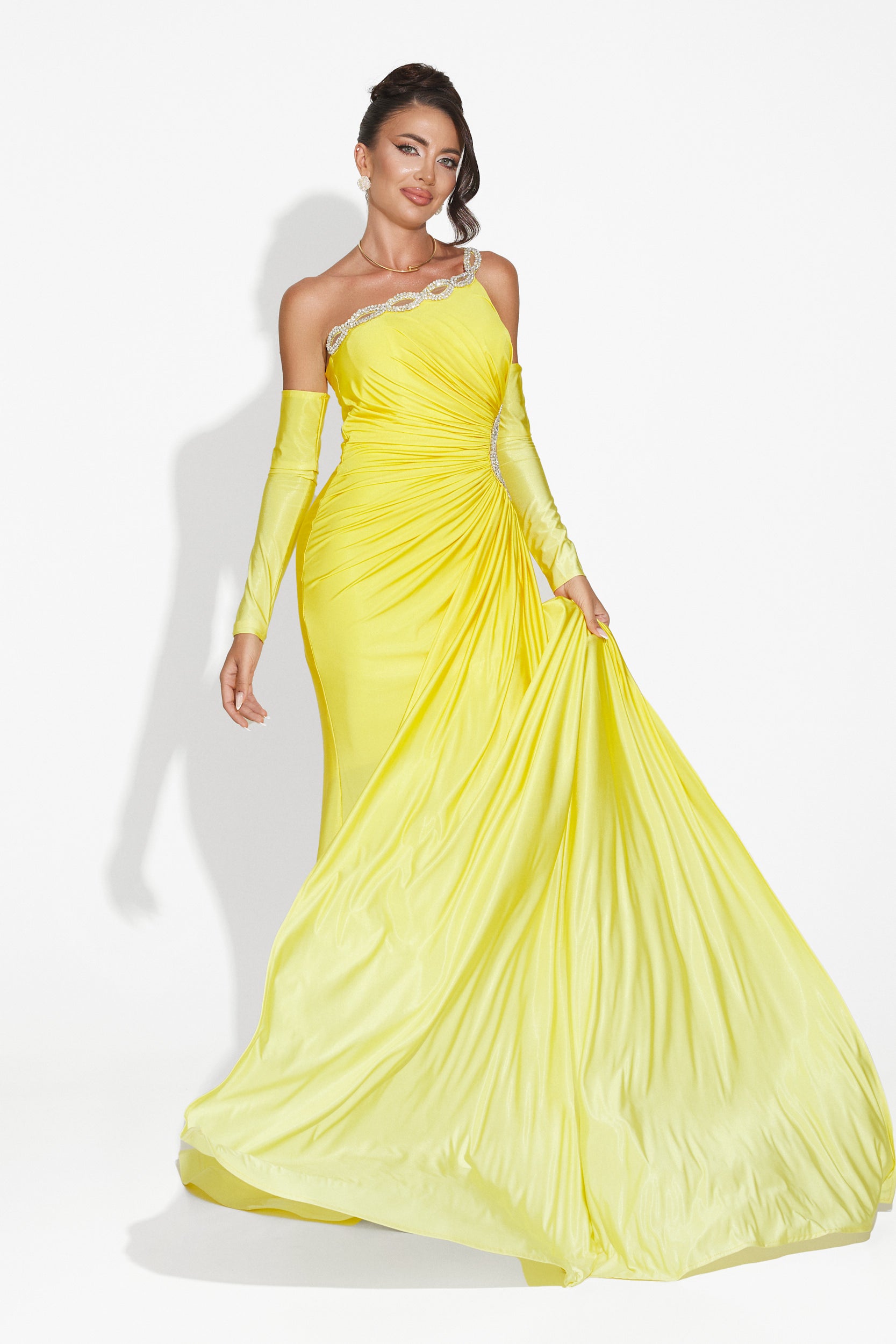 Noelia Bogas Long Yellow Ladies Dress