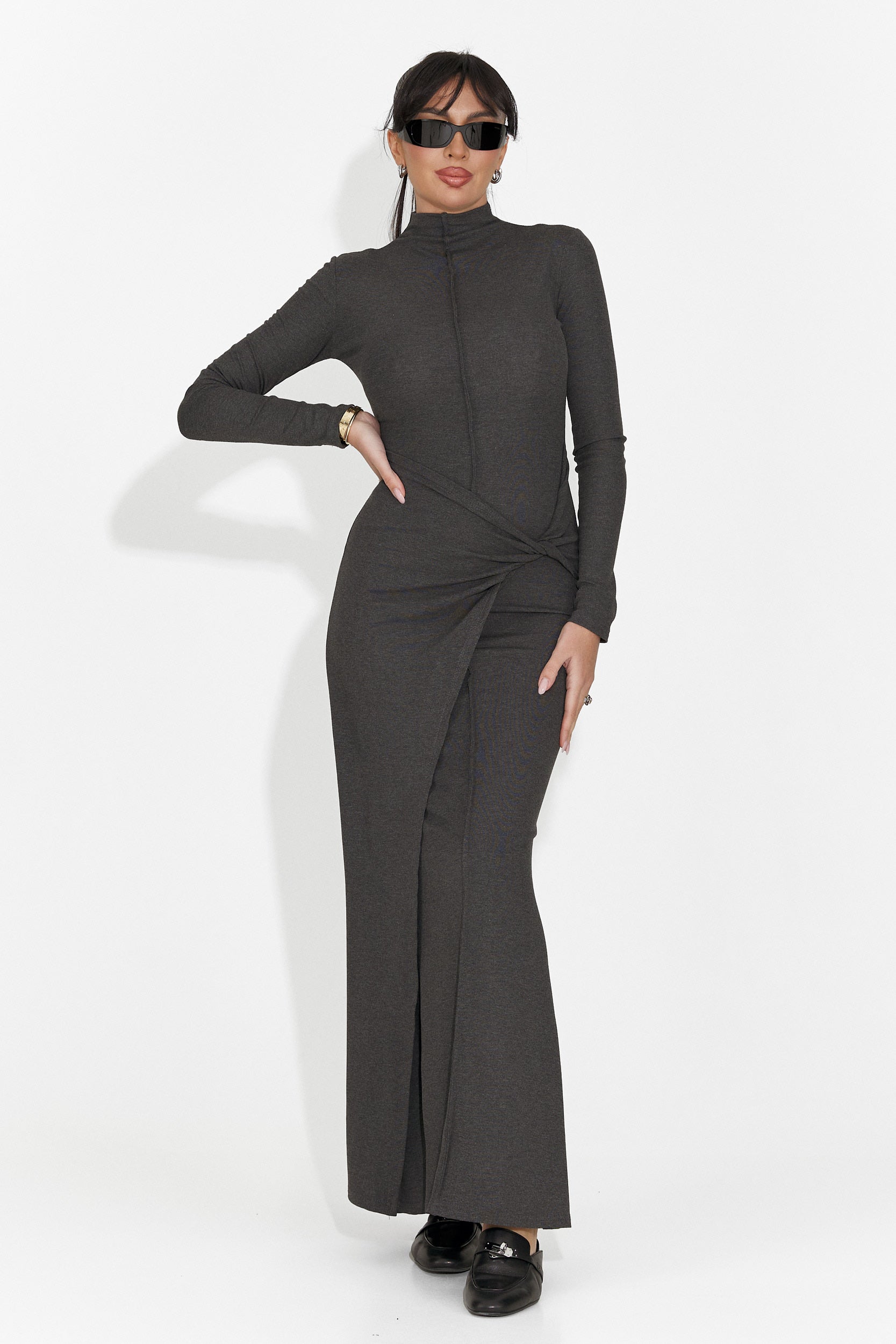 Rochie dama lunga gri Sharita Bogas