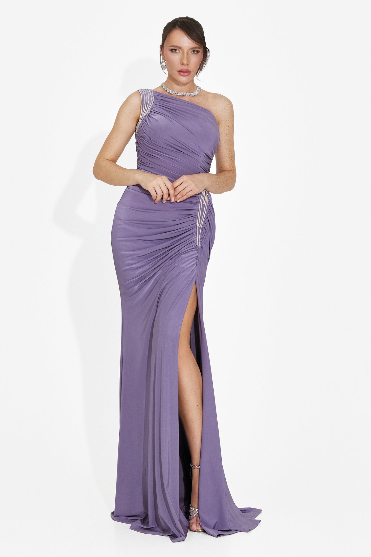 Rochie dama lunga lila Ferela Bogas, imaginea 8 din 8