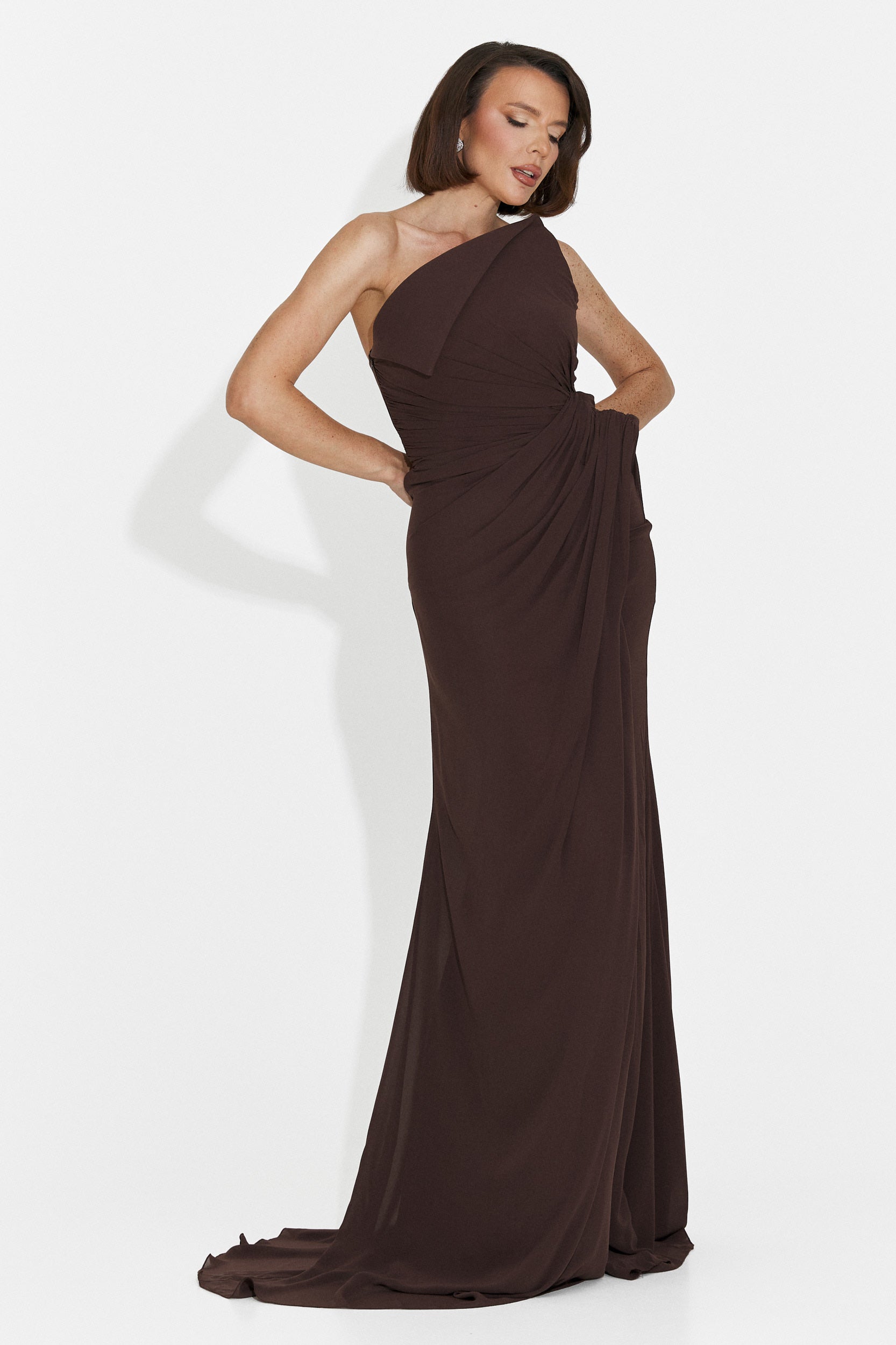 Rochie dama lunga maro Felina Bogas