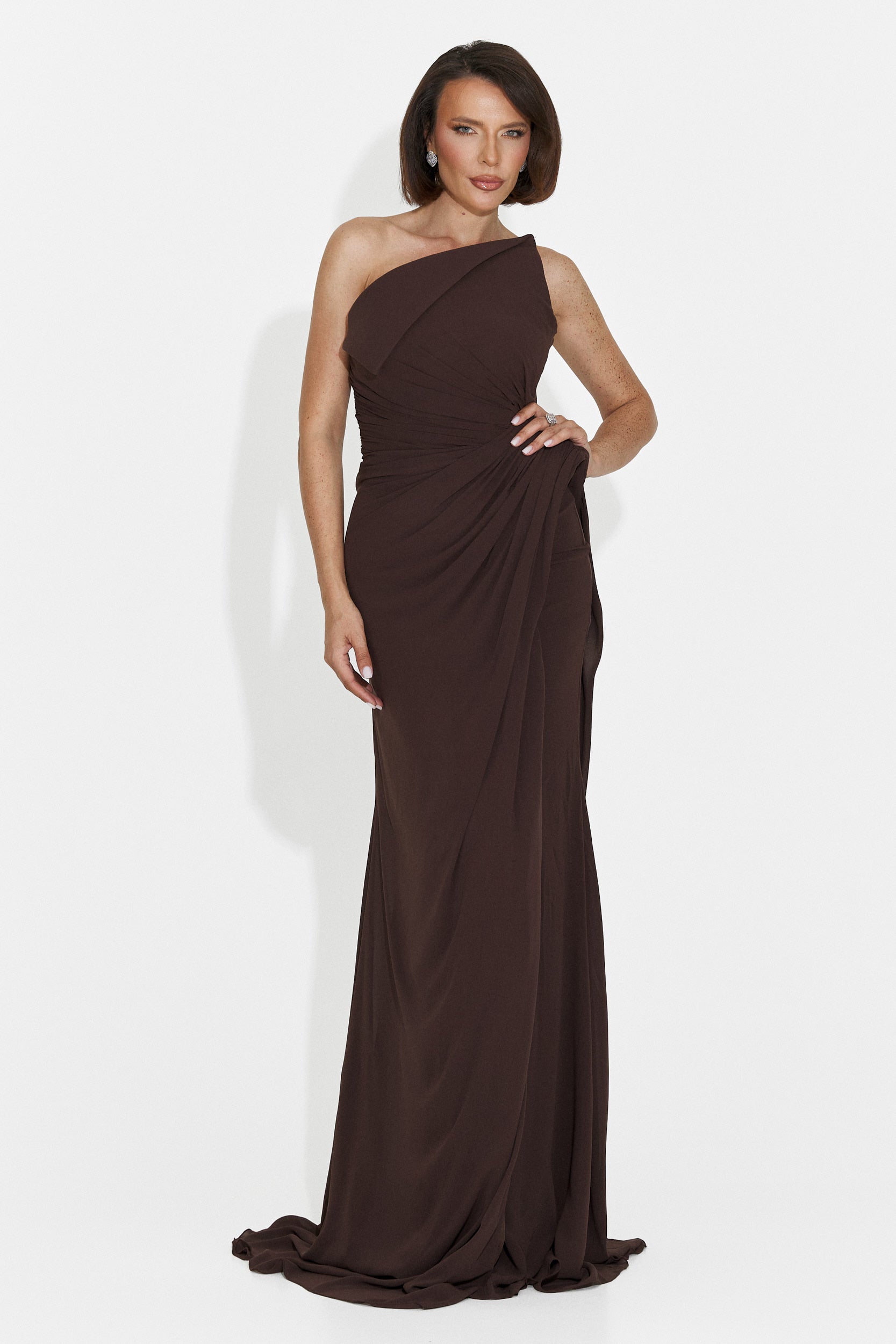Rochie dama lunga maro Felina Bogas