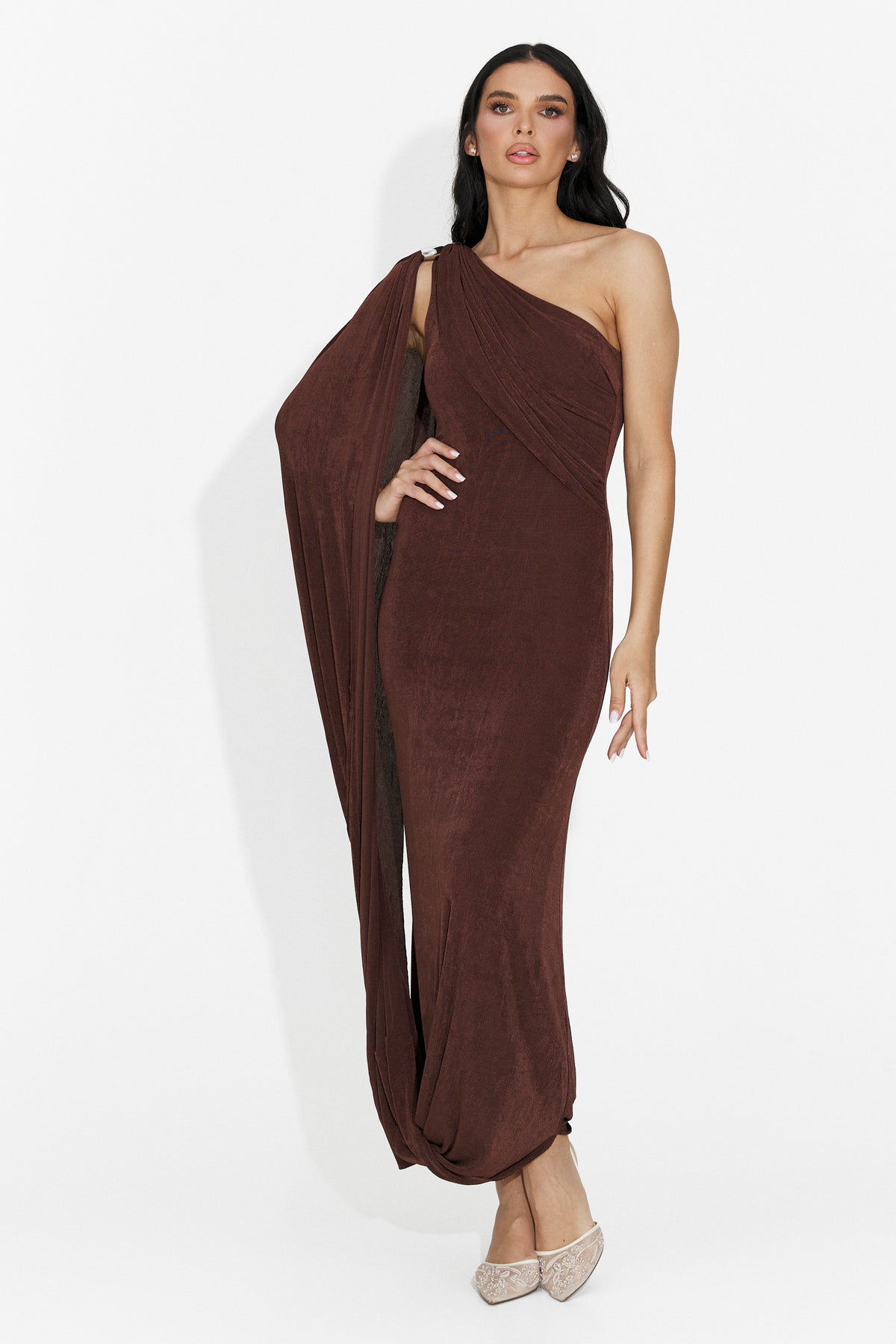 Rochie dama lunga maro Samiray Bogas, imaginea 1 din 7
