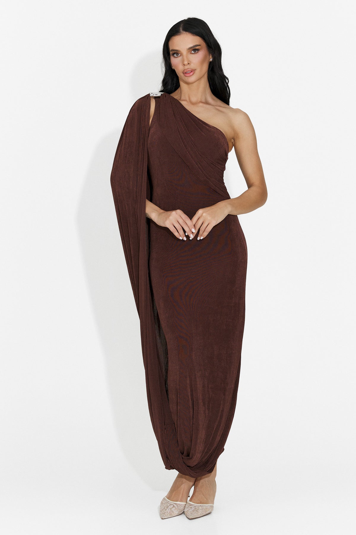 Rochie dama lunga maro Samiray Bogas, imaginea 4 din 7