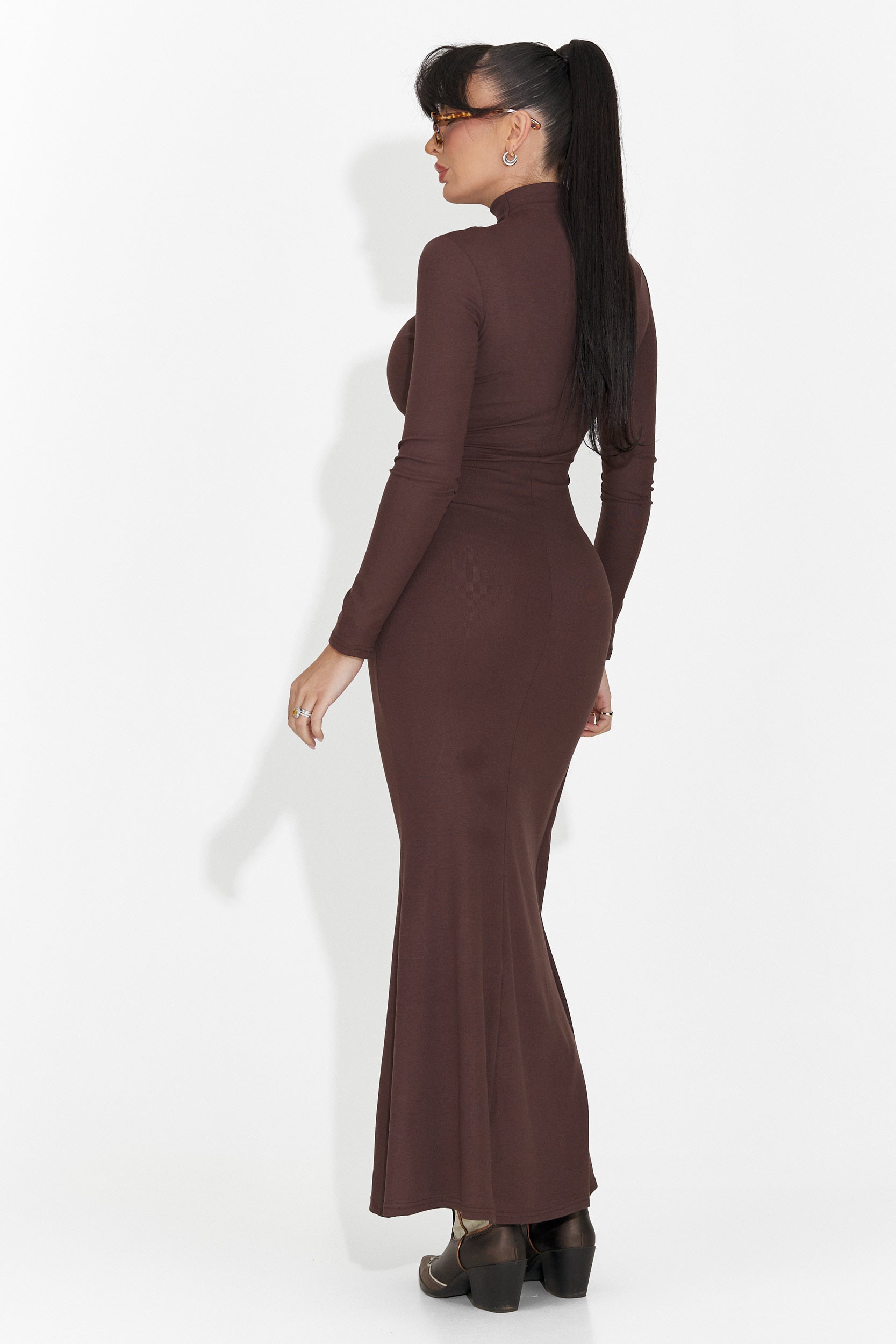 Rochie dama lunga maro Sharita Bogas