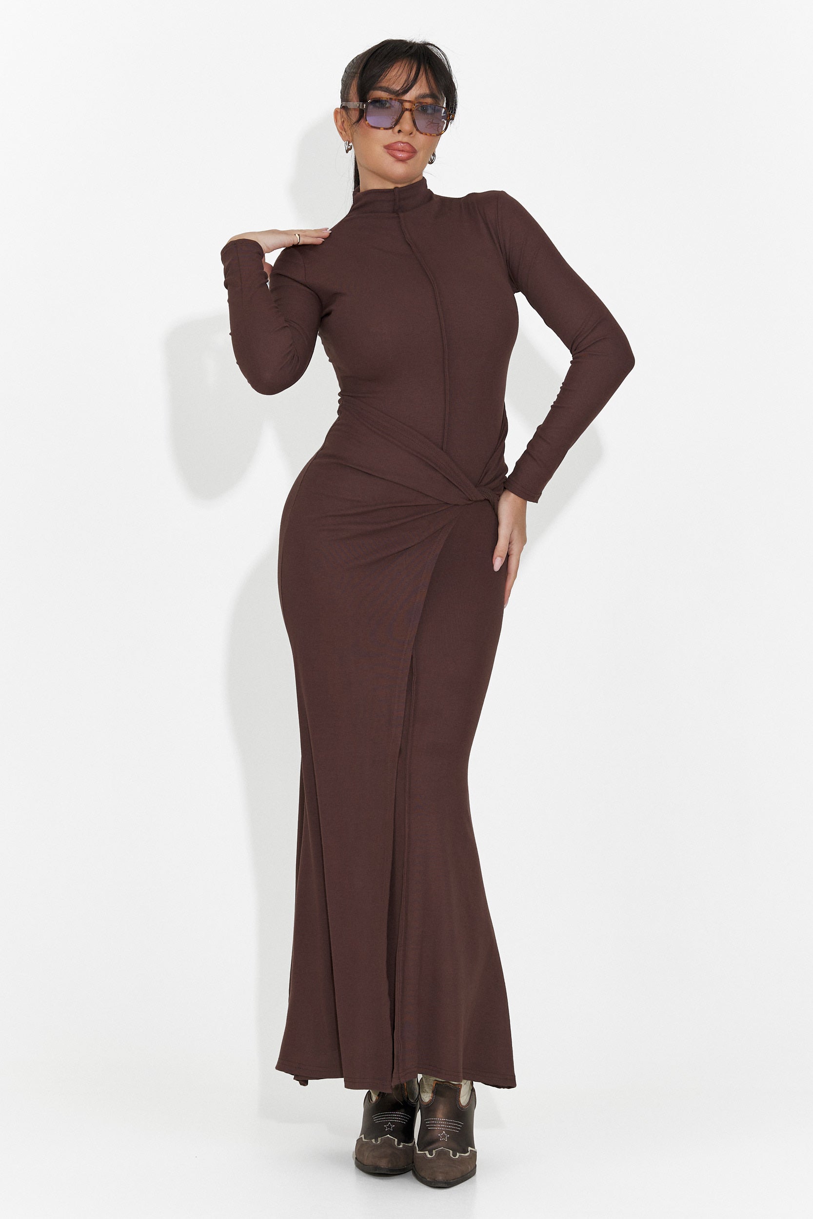 Rochie dama lunga maro Sharita Bogas