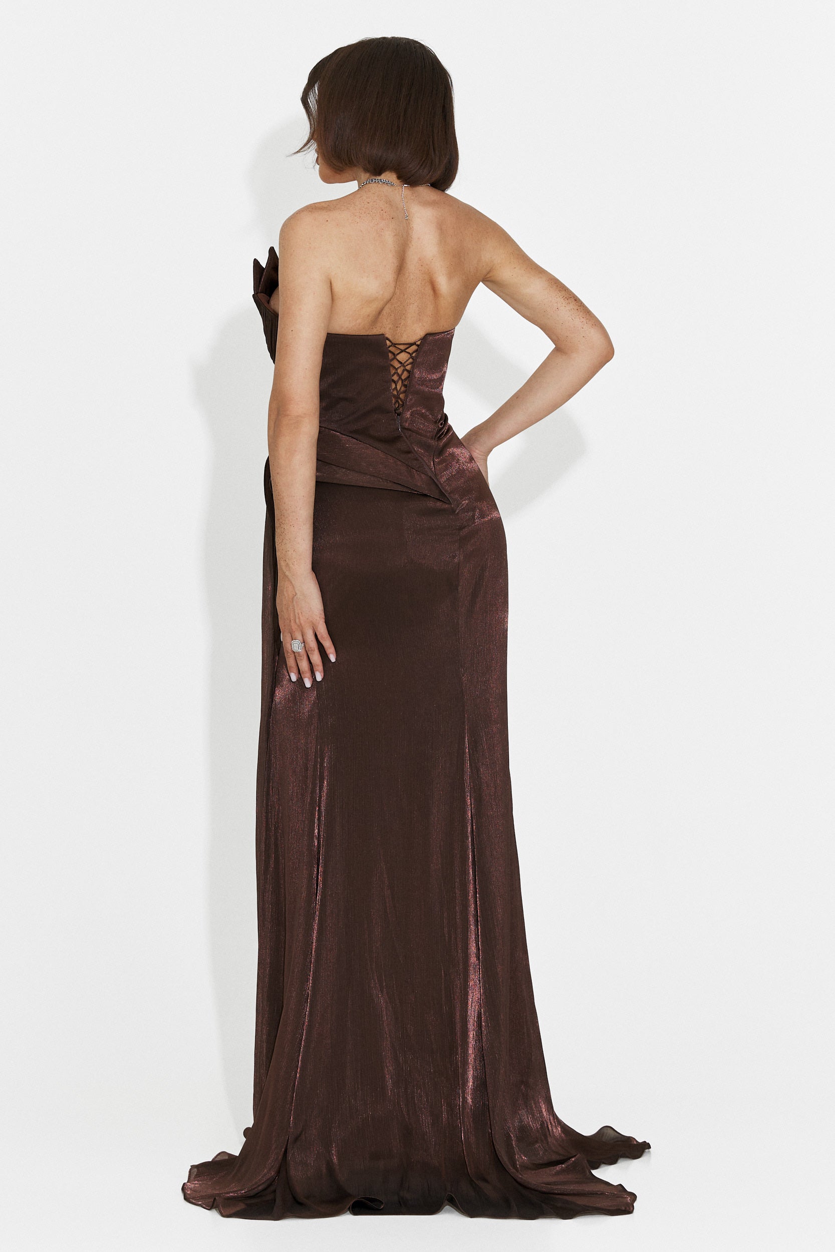 Rochie dama lunga maro Tilda Bogas