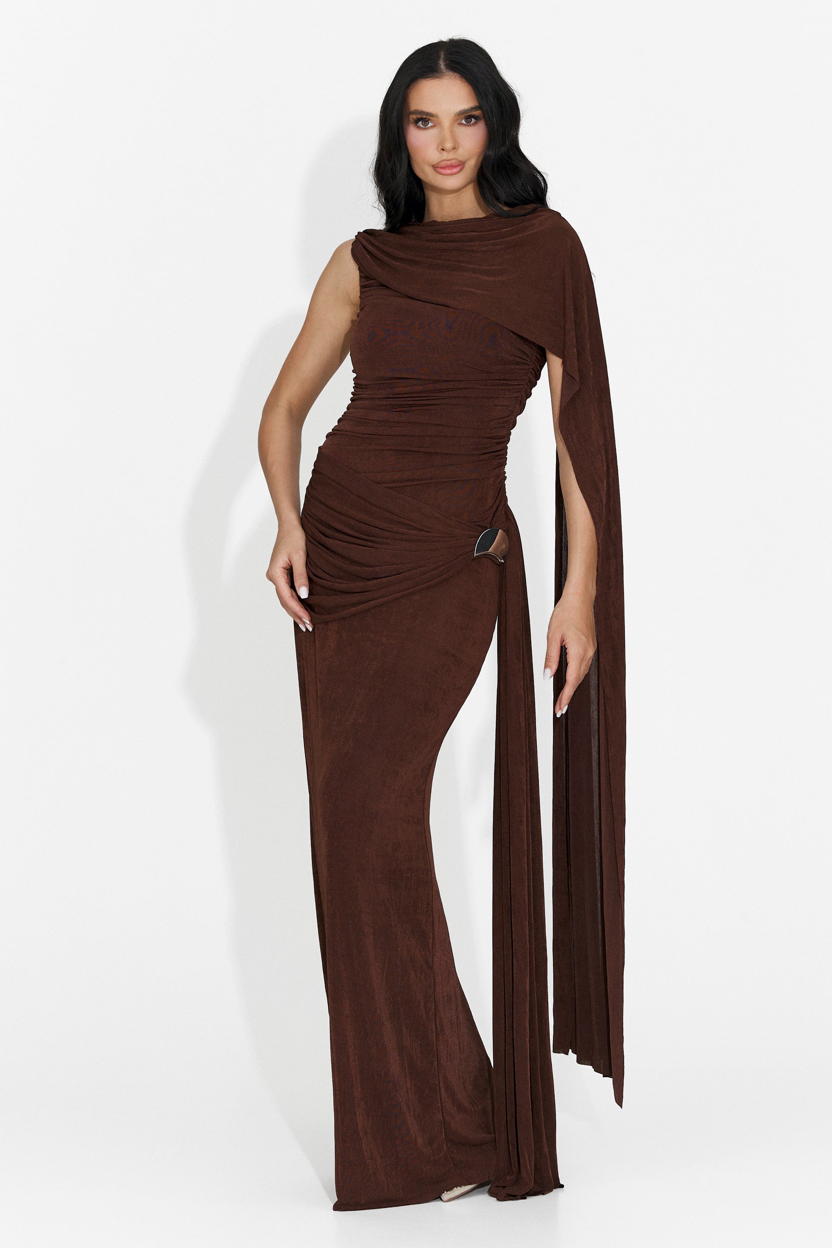 Rochie dama lunga maro Ursila Bogas