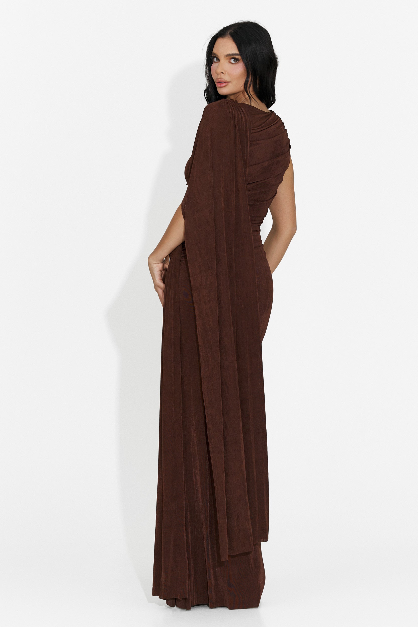 Rochie dama lunga maro Ursila Bogas
