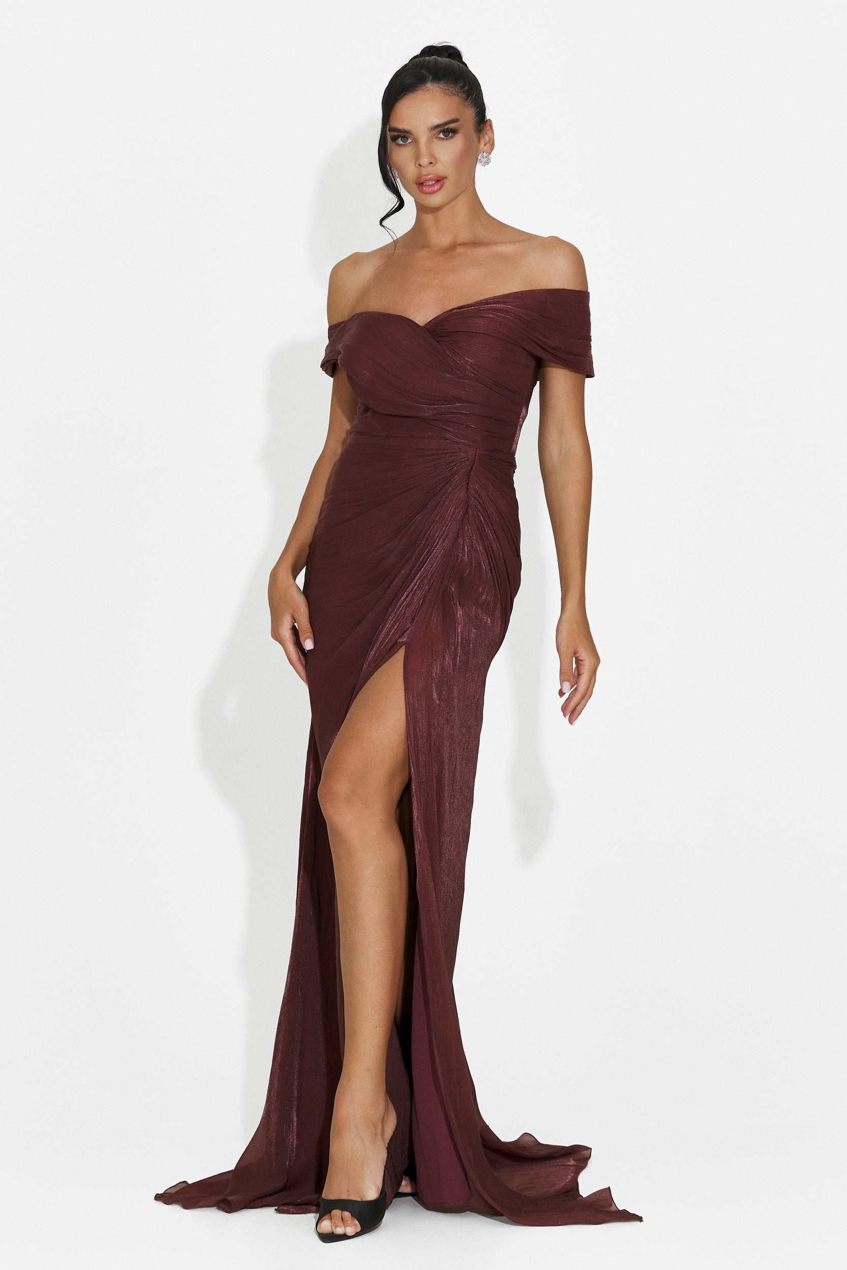 Rochie dama lunga maro Wagner Bogas