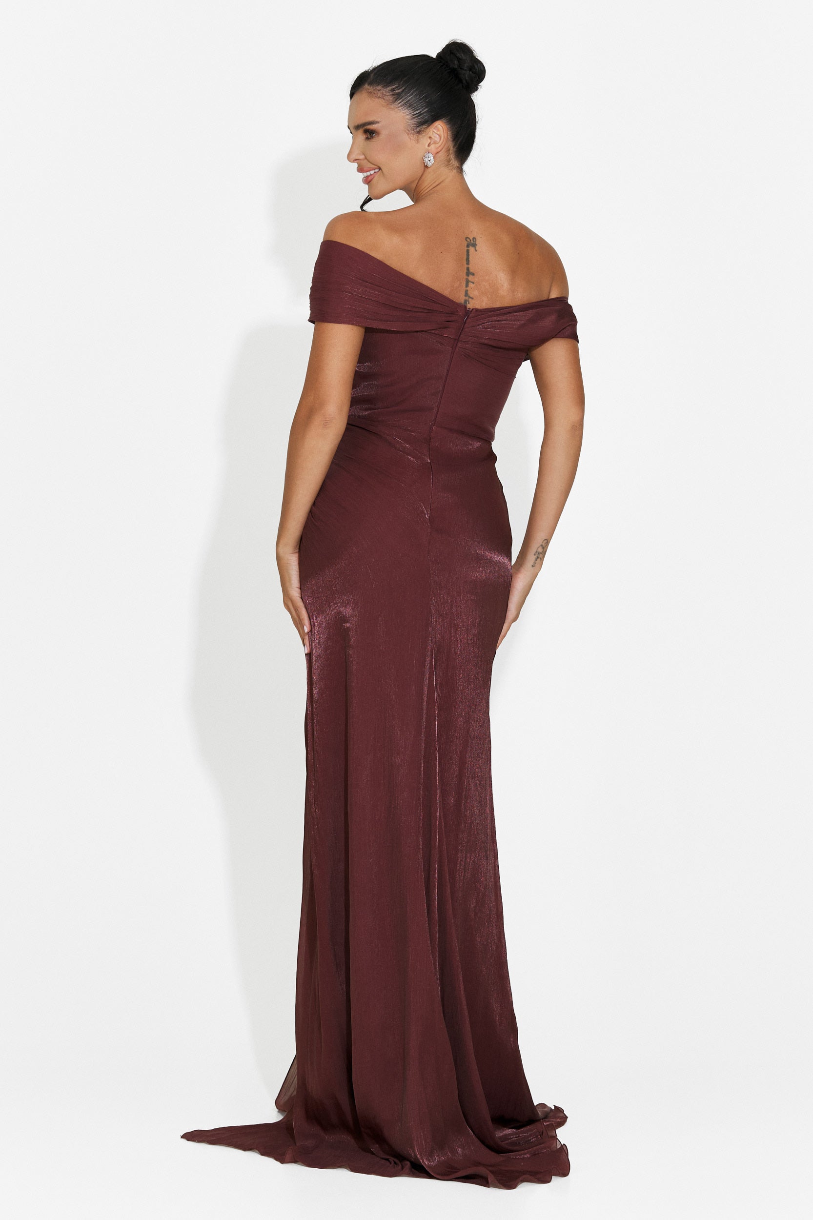 Rochie dama lunga maro Wagner Bogas