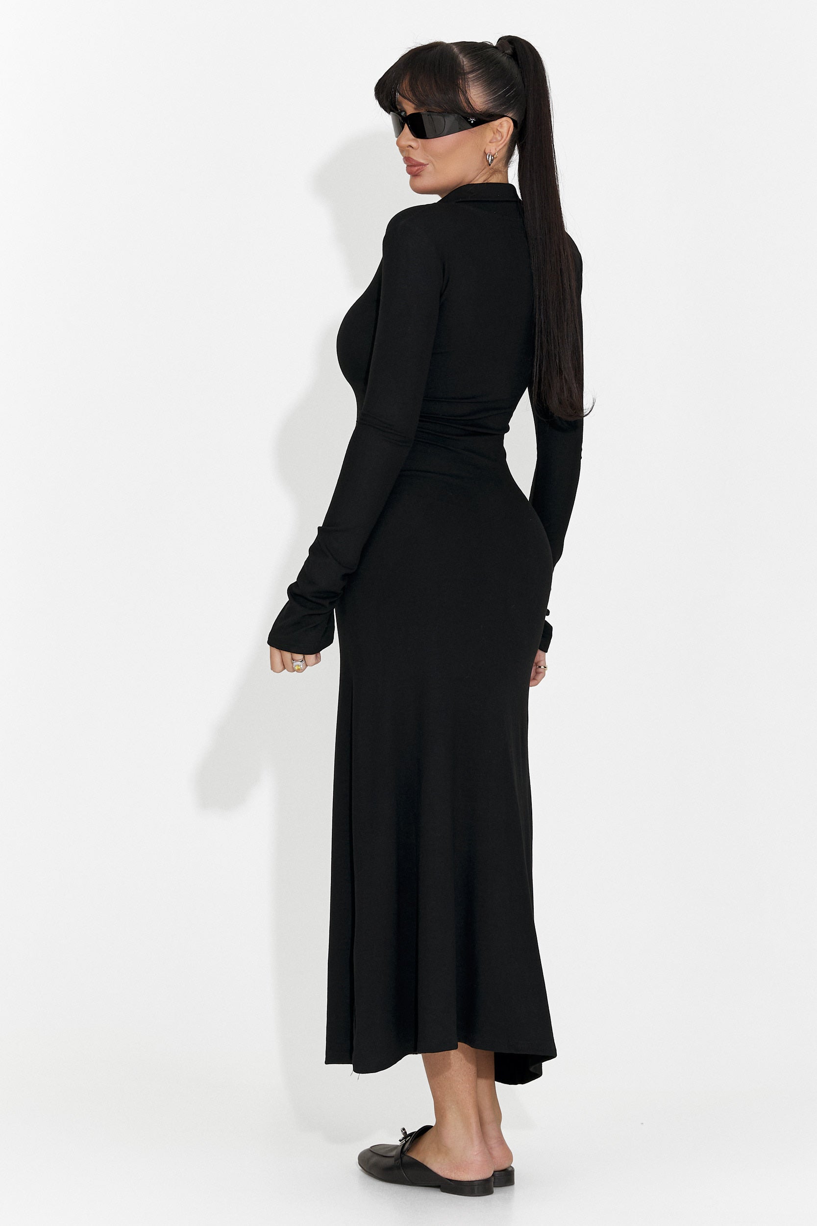 Rochie dama lunga neagra Amberlin Bogas