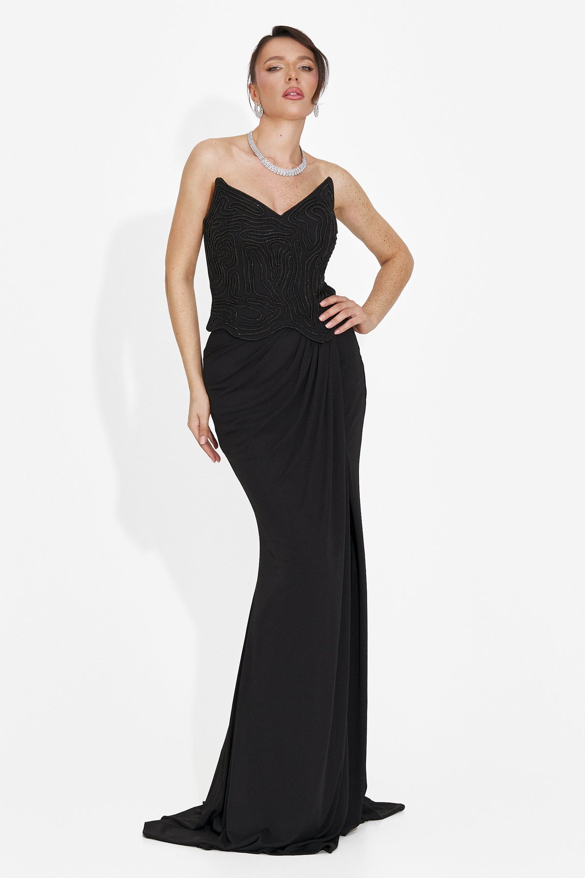 Rochie dama lunga neagra Baty Bogas, imaginea 6 din 6