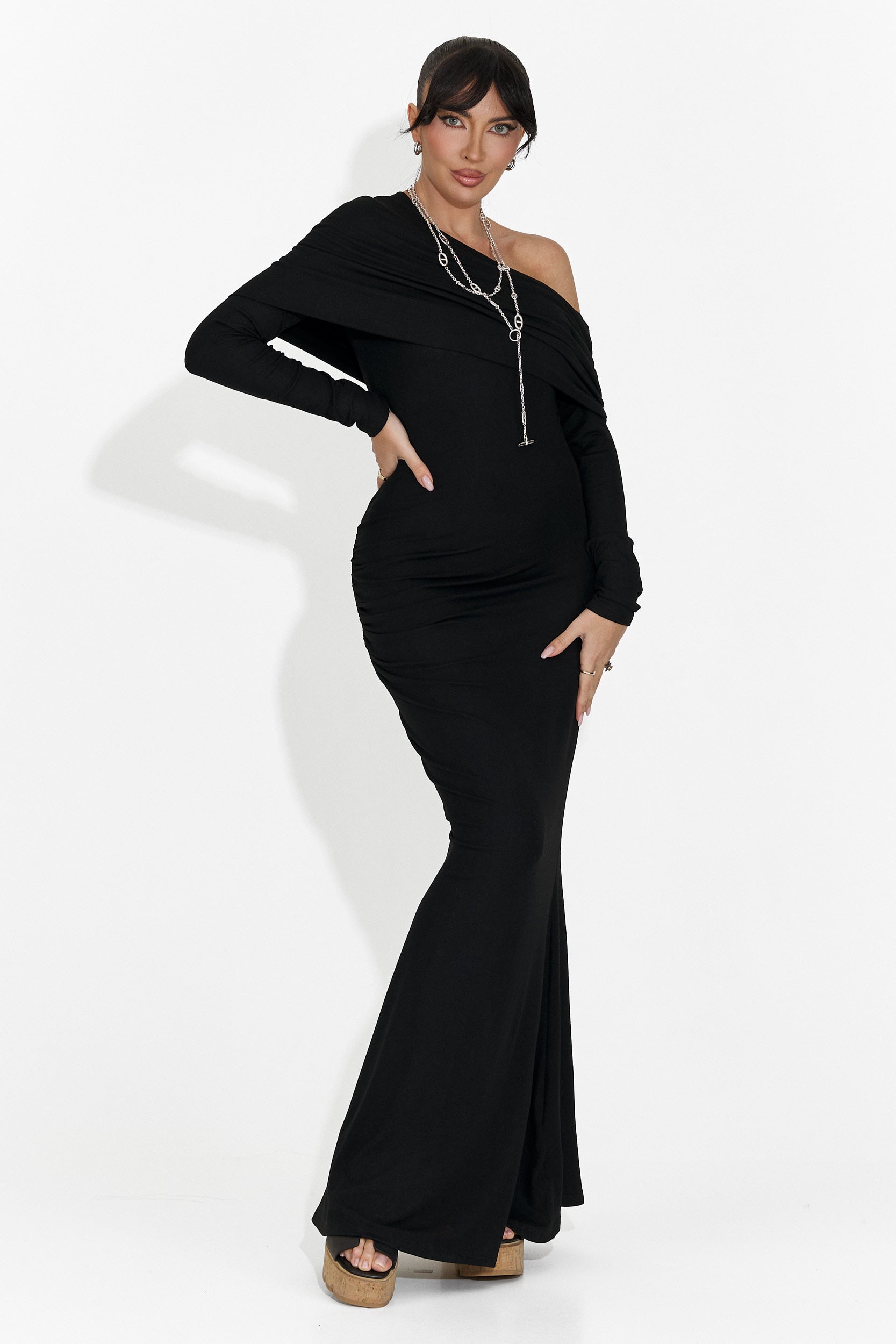 Rochie dama lunga neagra Briania Bogas